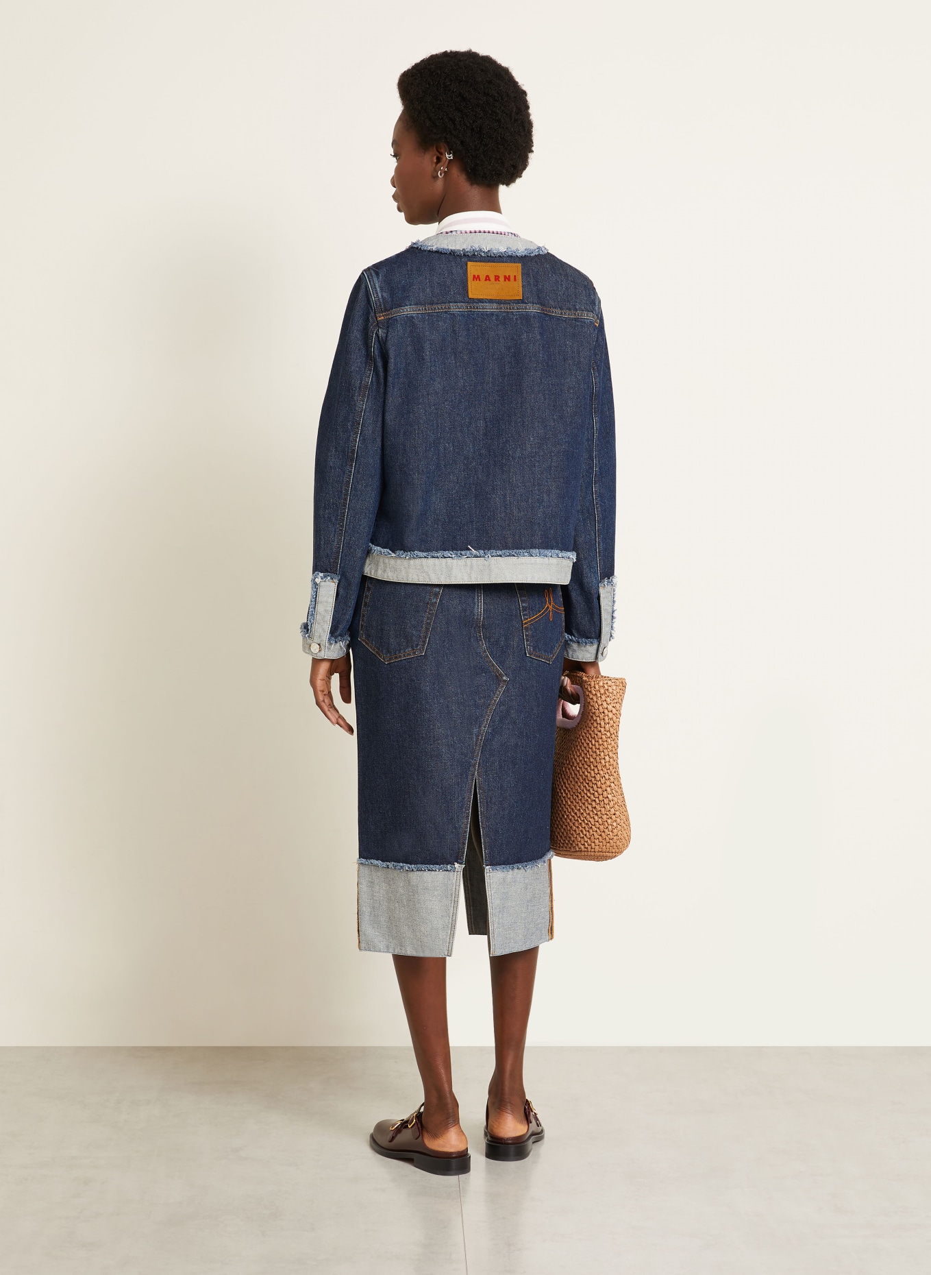 MARNI Jeansrock: DUNKELBLAU