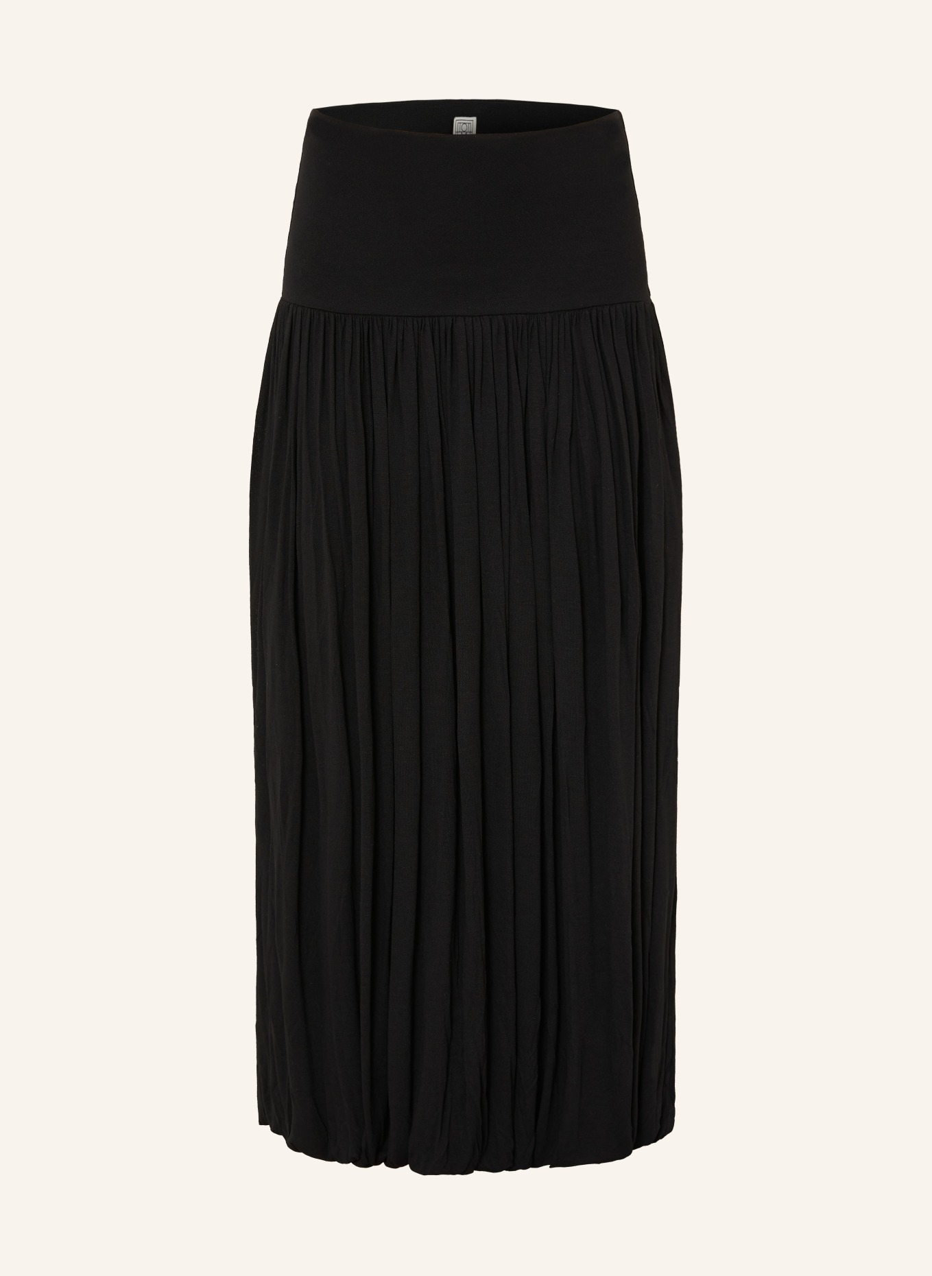 TOTEME Pleated jersey skirt: BLACK