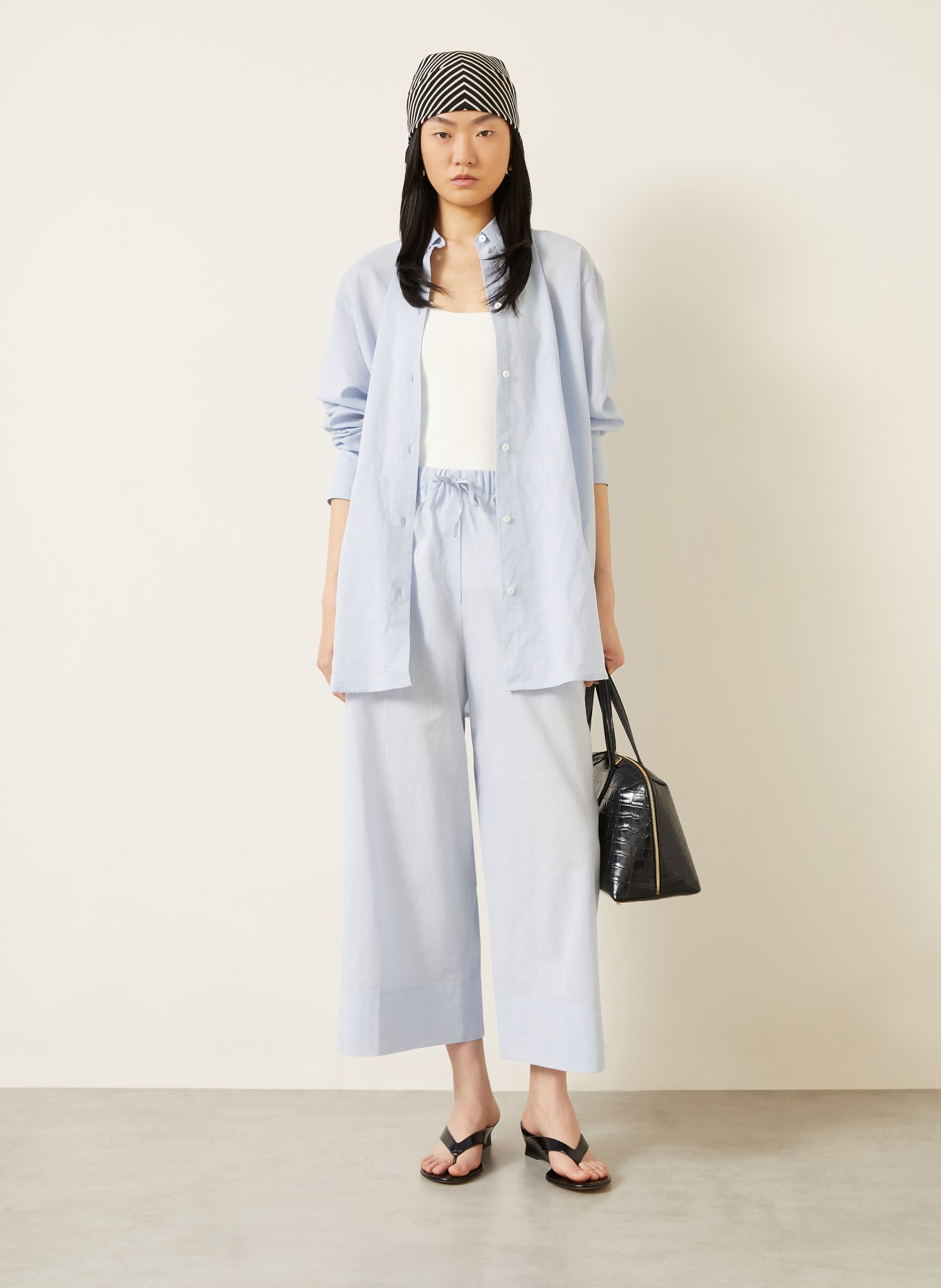 TOTEME Linen blouse: LIGHT BLUE