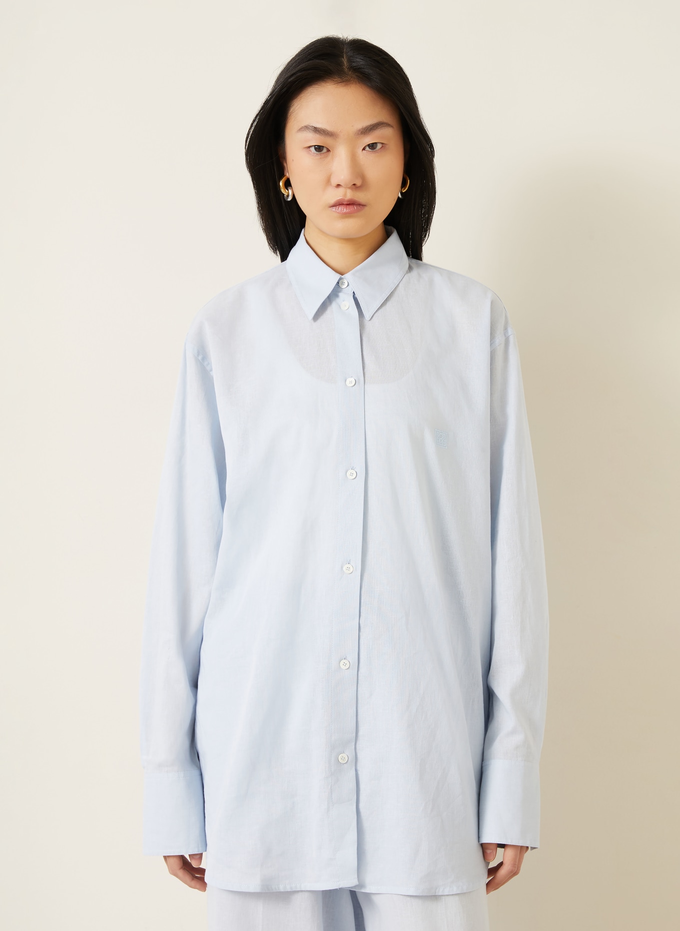 TOTEME Linen blouse: LIGHT BLUE