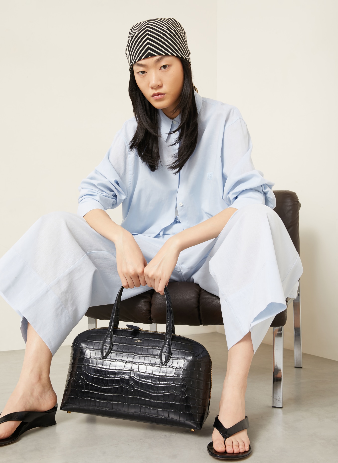 TOTEME Linen blouse: LIGHT BLUE