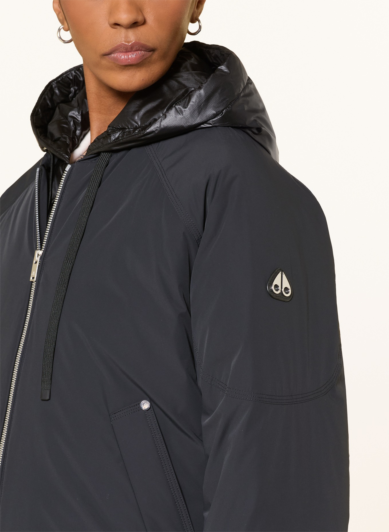 MOOSE KNUCKLES Kurtka puchowa TEGAN z odpinanym kołnierzem: CZARNY