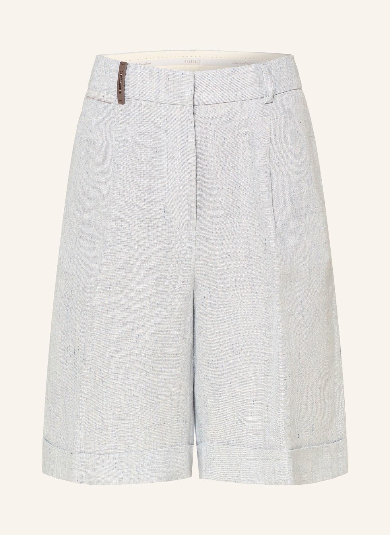 PESERICO Shorts mit Leinen: HELLBLAU