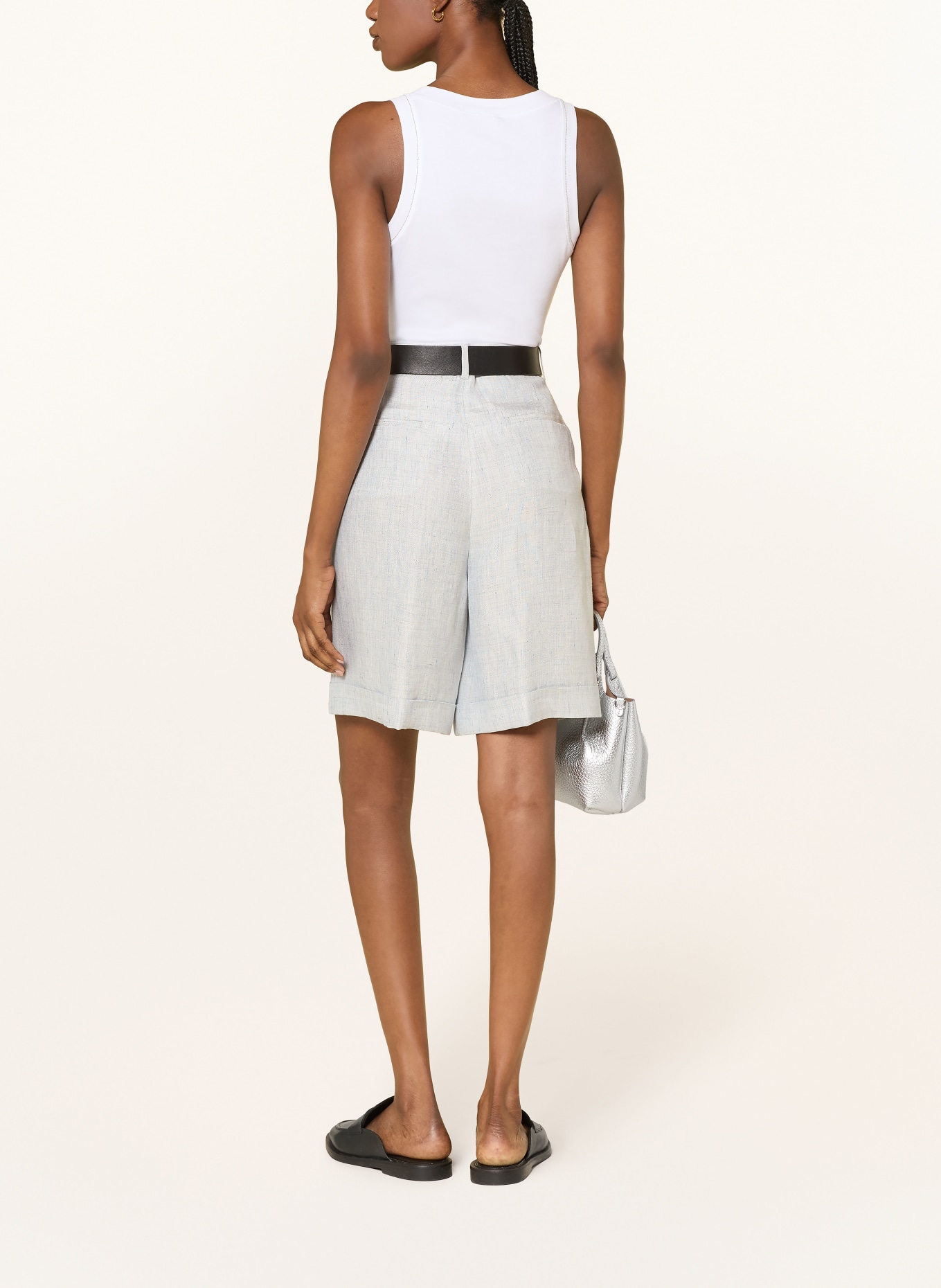 PESERICO Shorts mit Leinen: HELLBLAU