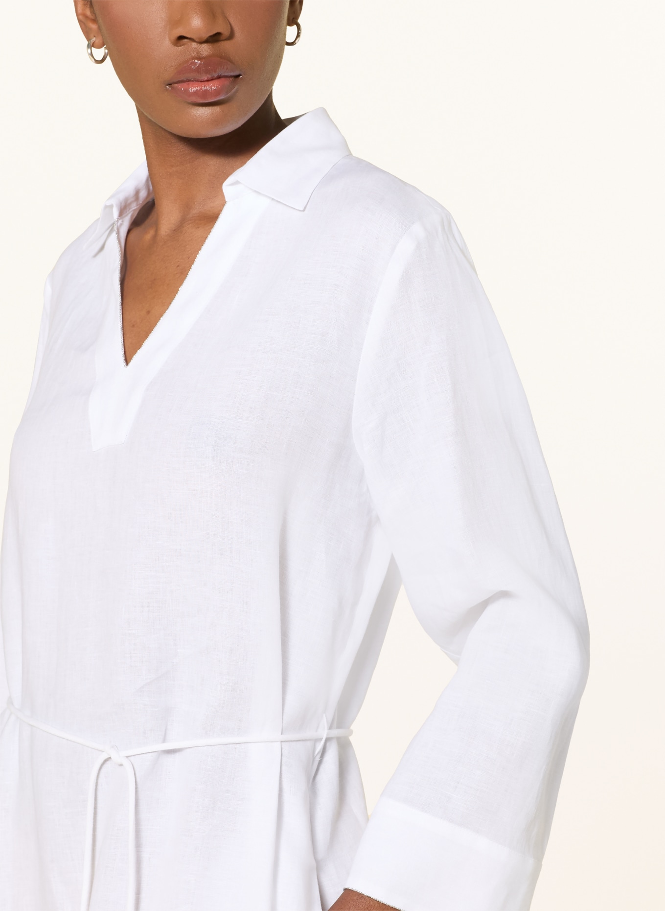 PESERICO sukienka z lnu: BIAŁY