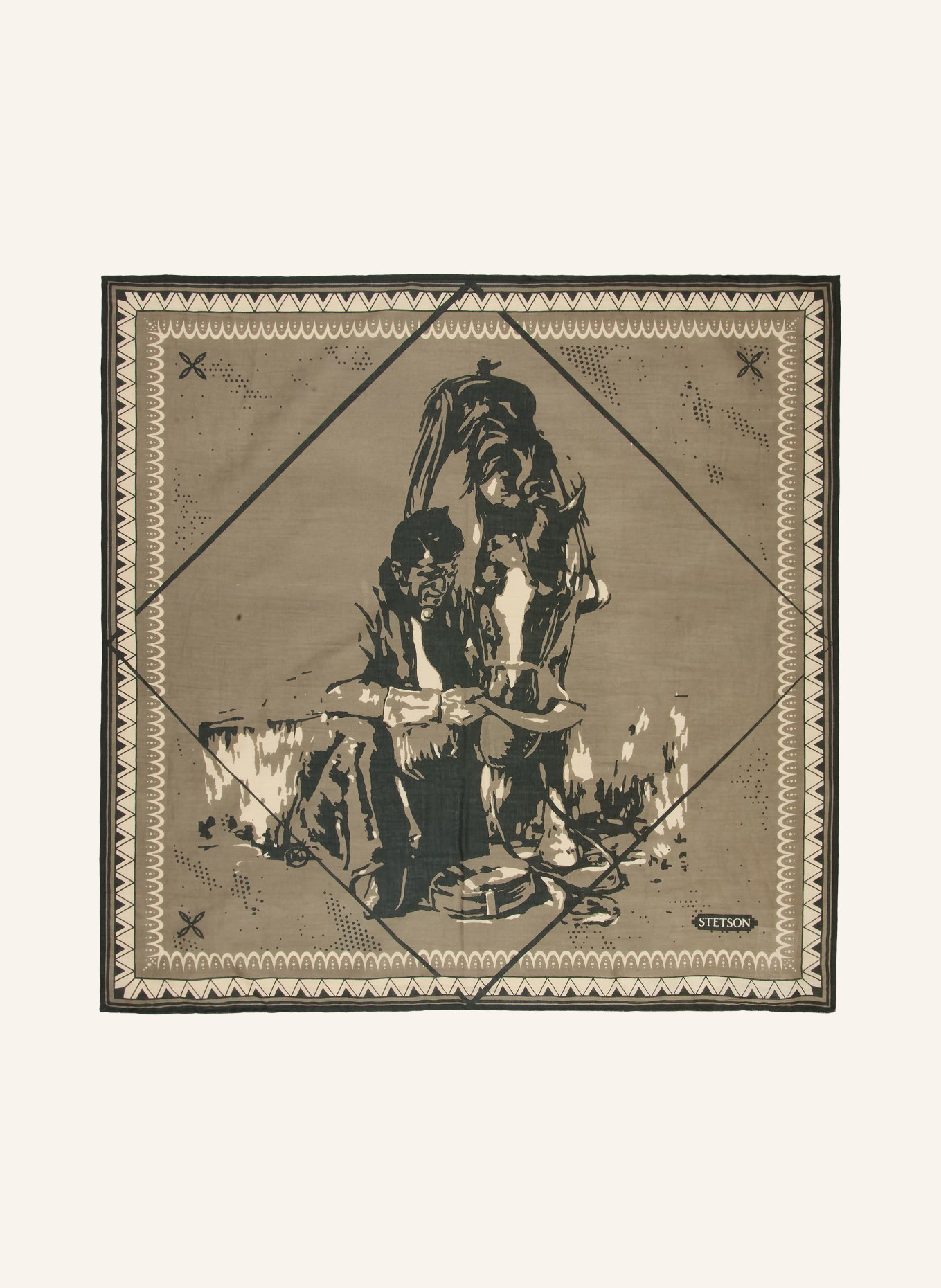 STETSON Tuch LAST DROP: GRAU / HELLGRÜN / DUNKELGRÜN