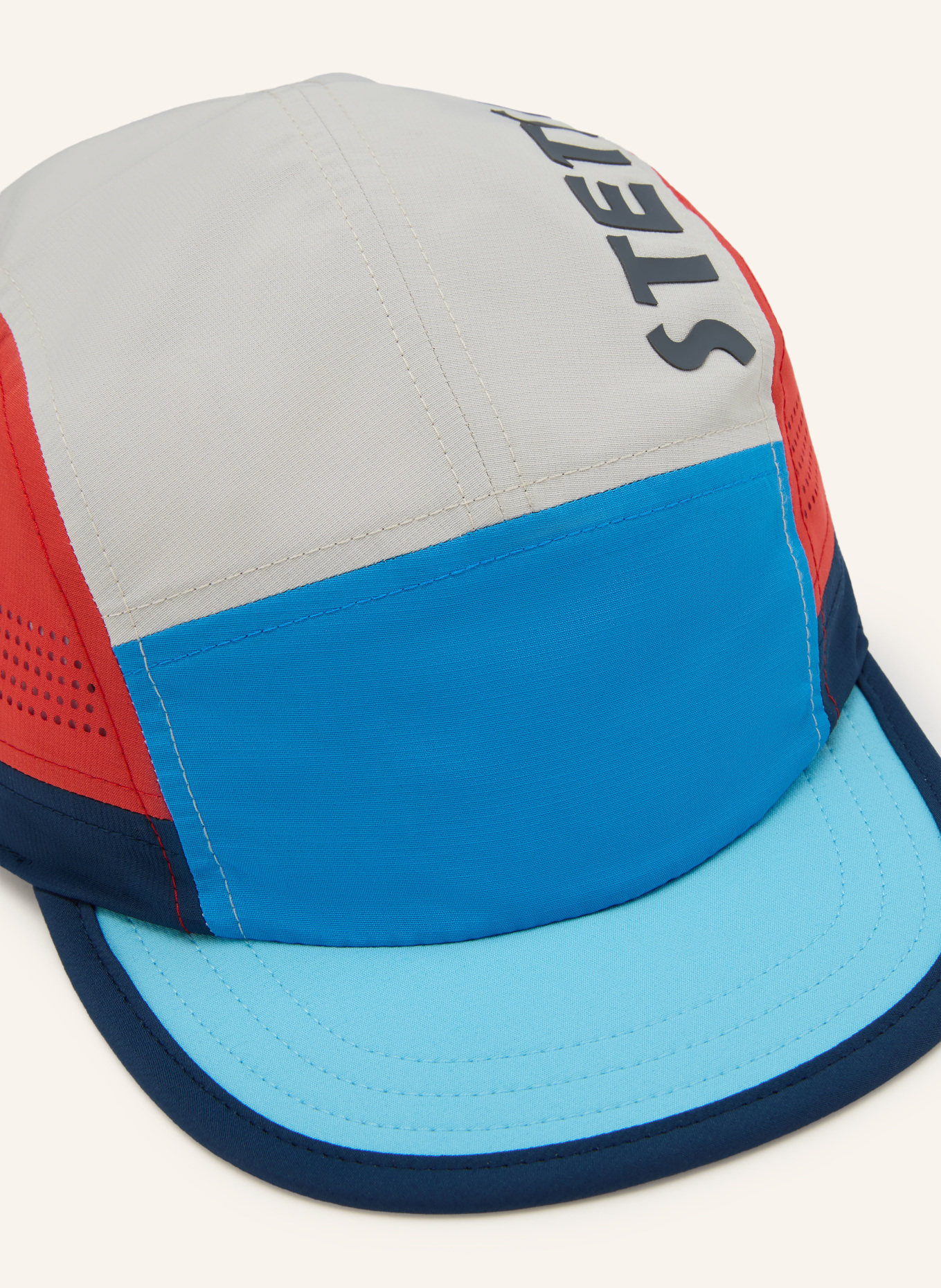 STETSON RETRO Cap: BLUE / LIGHT GRAY / RED