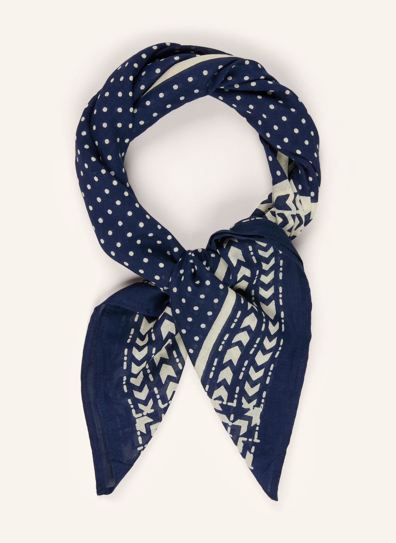 STETSON Tuch: DUNKELBLAU / ECRU