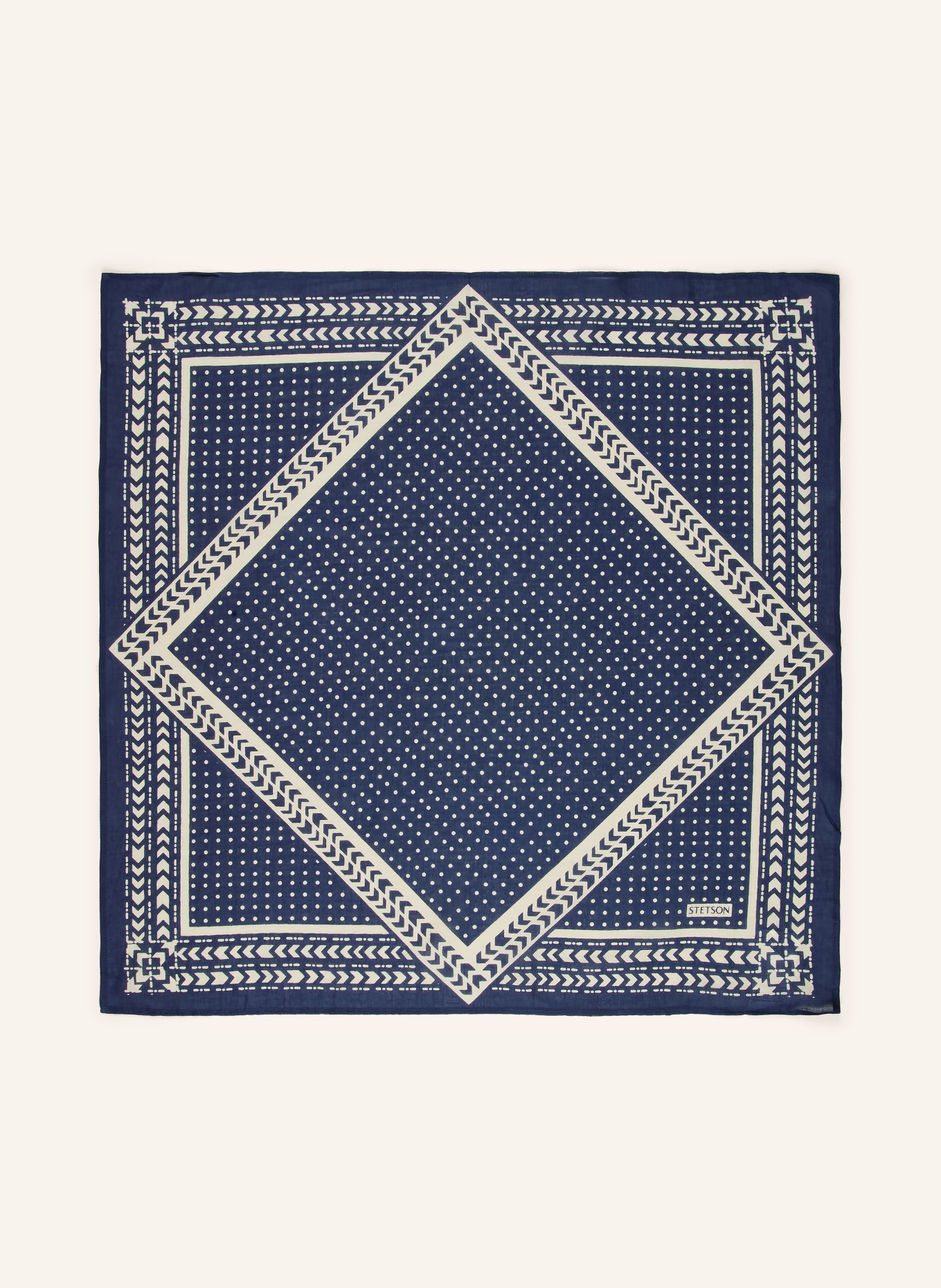 STETSON Tuch: DUNKELBLAU / ECRU