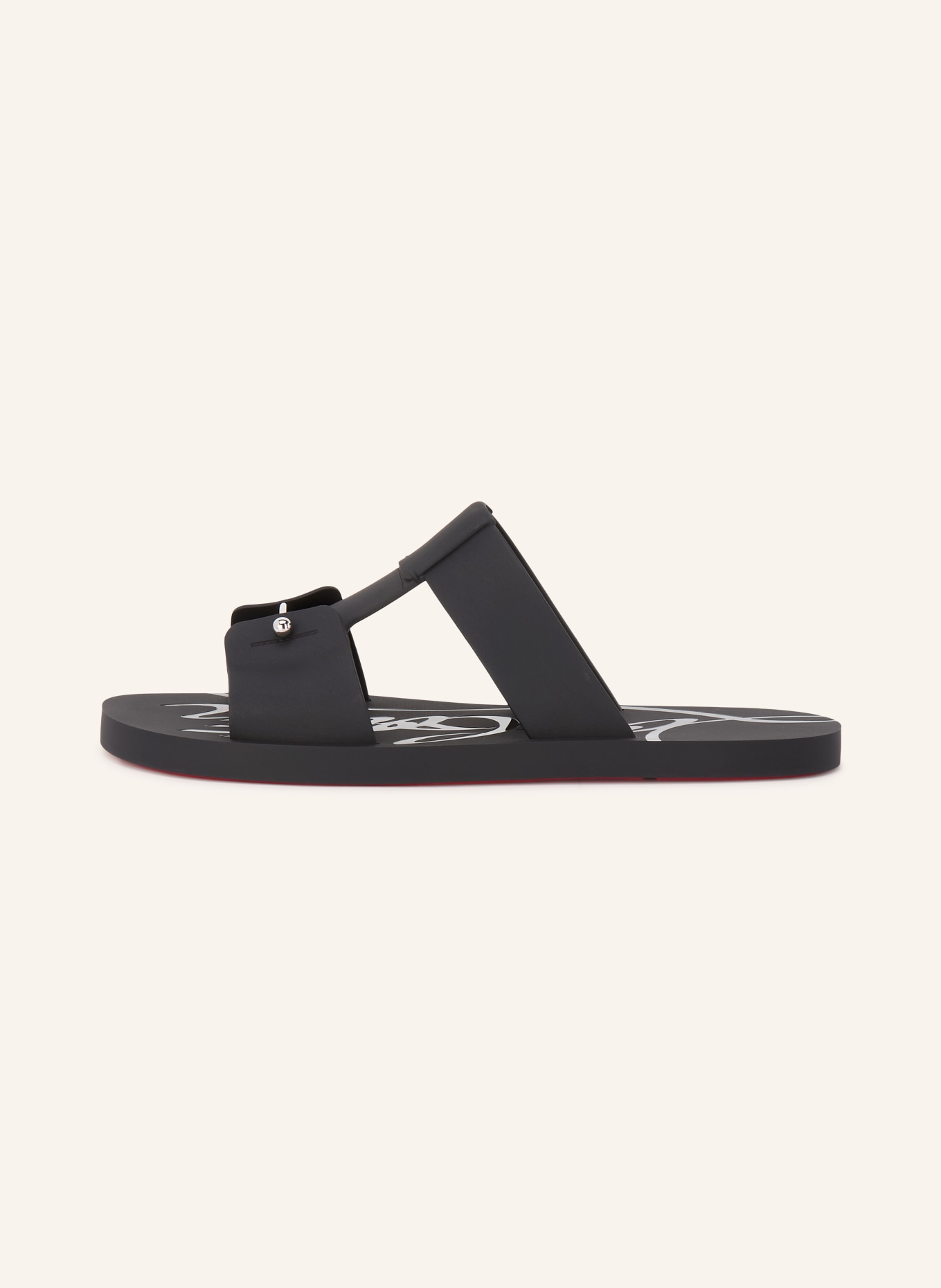 Christian Louboutin ZAKOUSKI Mules: BLACK / SILVER