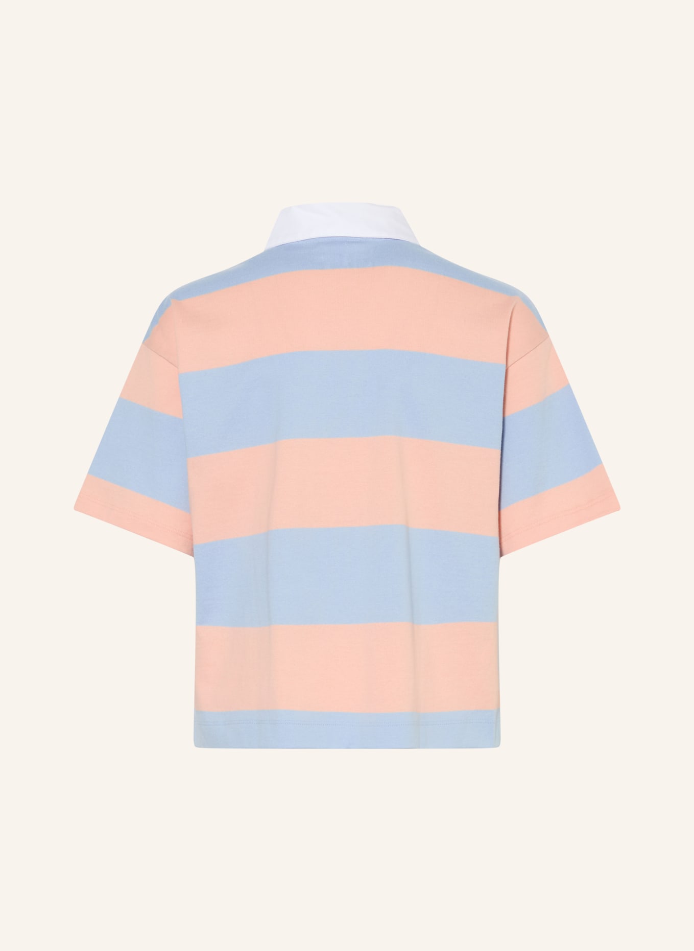 LACOSTE Jersey polo shirt: LIGHT BLUE / SALMON