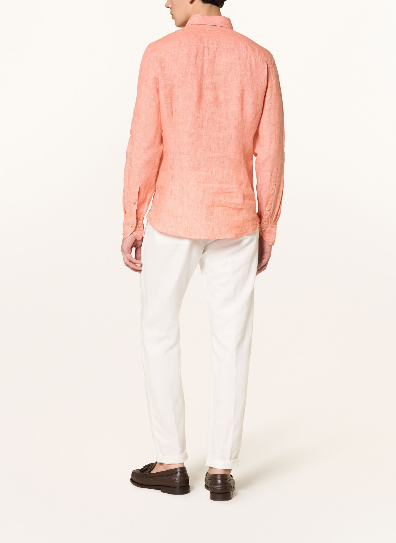 Stenströms Linen Shirt, Slim Fit: LIGHT ORANGE