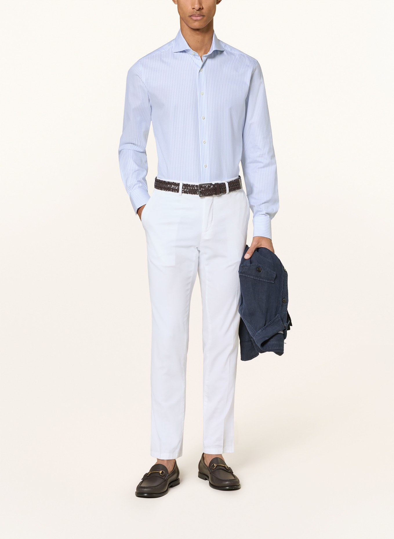 Stenströms Regular-Fit Oxford Shirt: LIGHT BLUE / WHITE