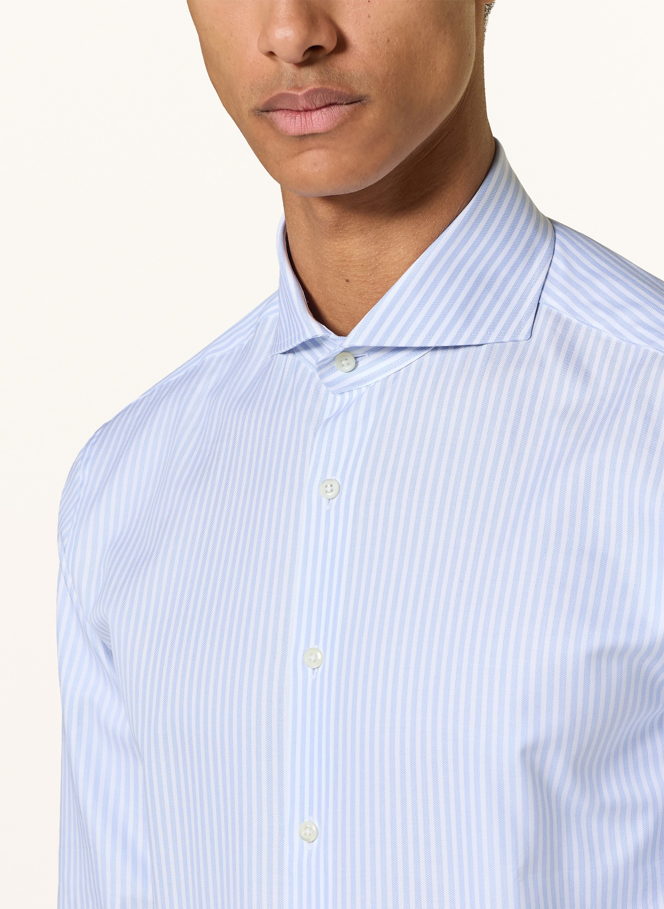 Stenströms Regular-Fit Oxford Shirt: LIGHT BLUE / WHITE