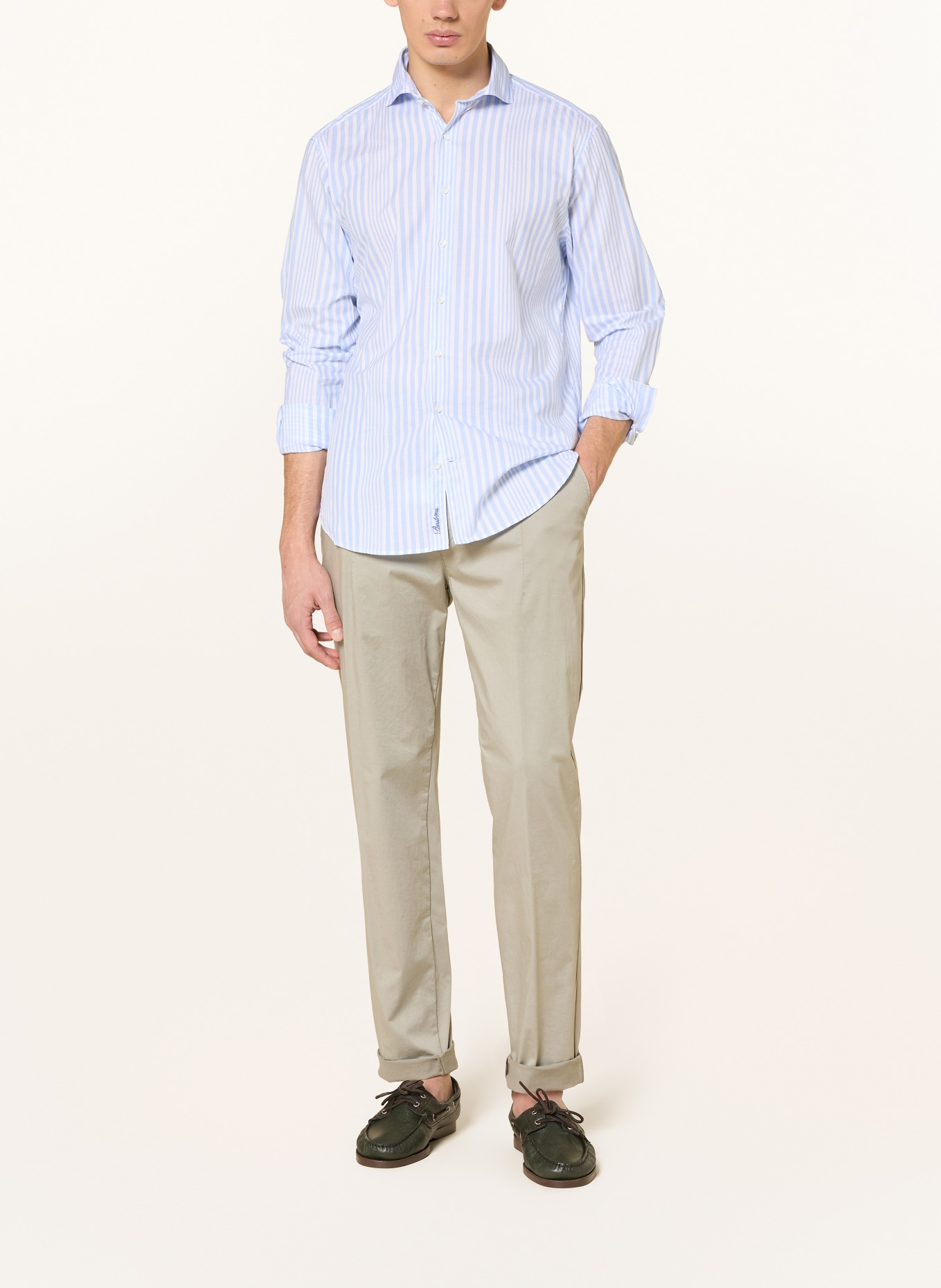 Stenströms Chemise coupe classique: BLEU CLAIR / BLANC