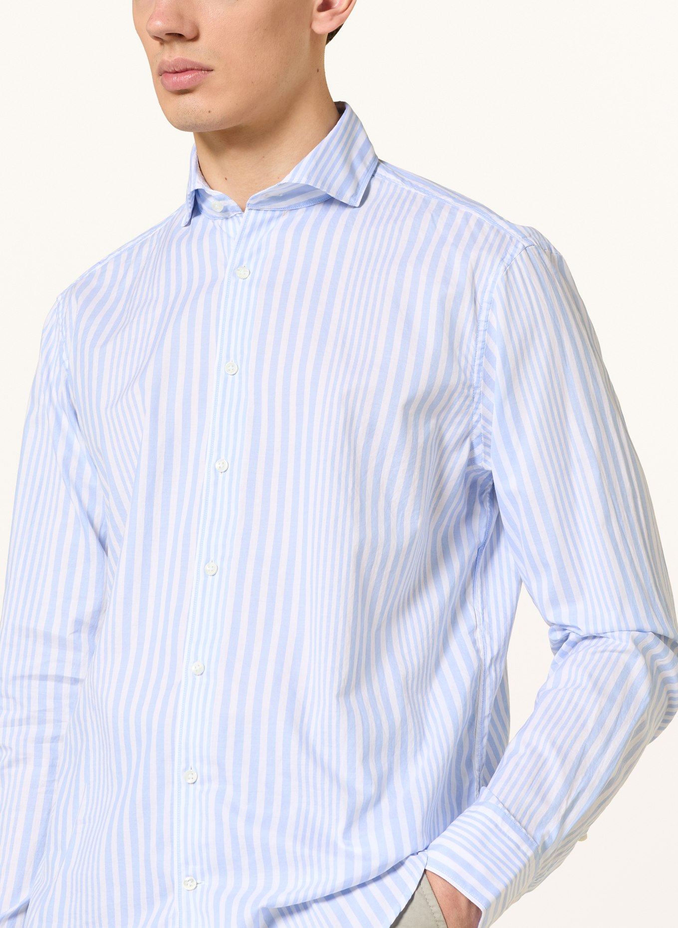 Stenströms Chemise coupe classique: BLEU CLAIR / BLANC