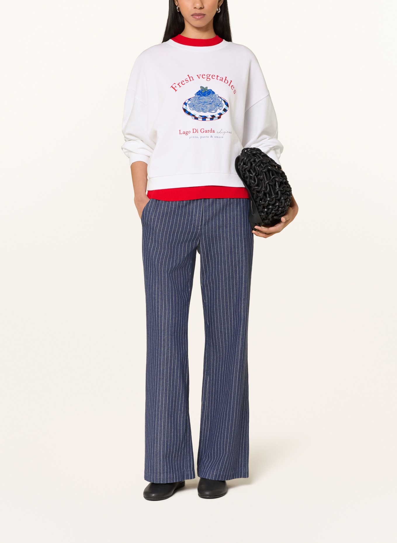 LANIUS Sweatshit STATEMENT: WEISS / ROT / BLAU