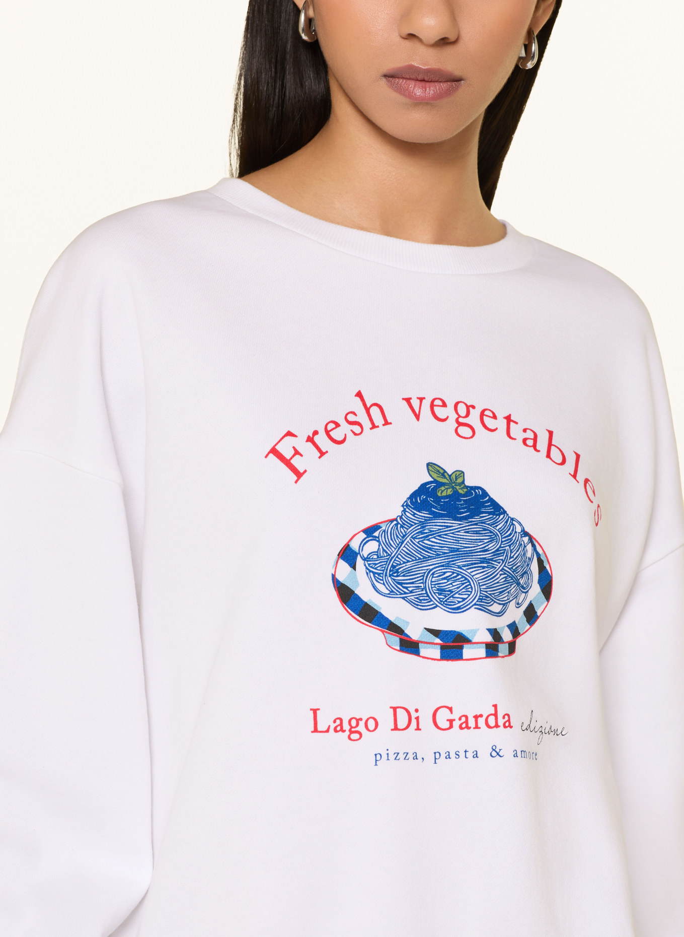 LANIUS Sweatshit STATEMENT: WEISS / ROT / BLAU