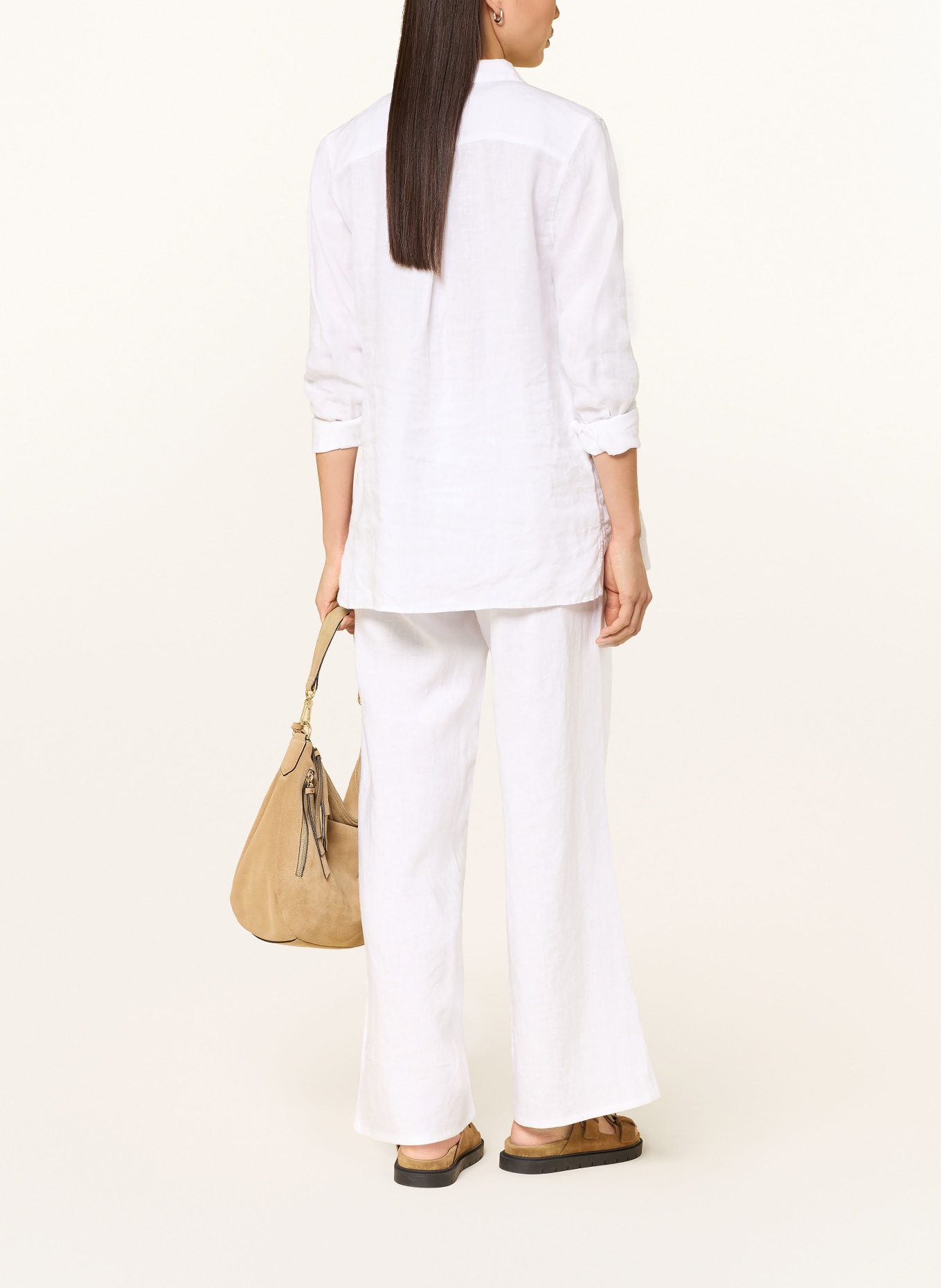 LANIUS Marlenehose aus Leinen: WEISS