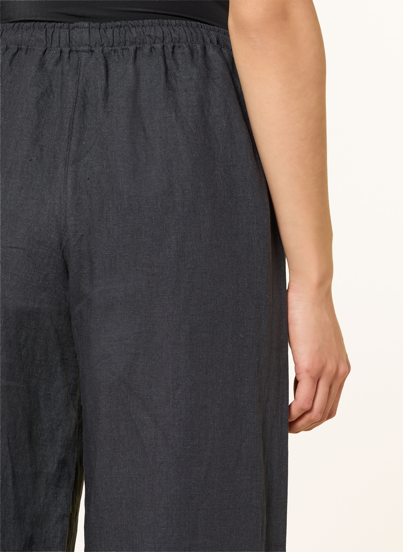 LANIUS Marlenehose aus Leinen: DUNKELBLAU