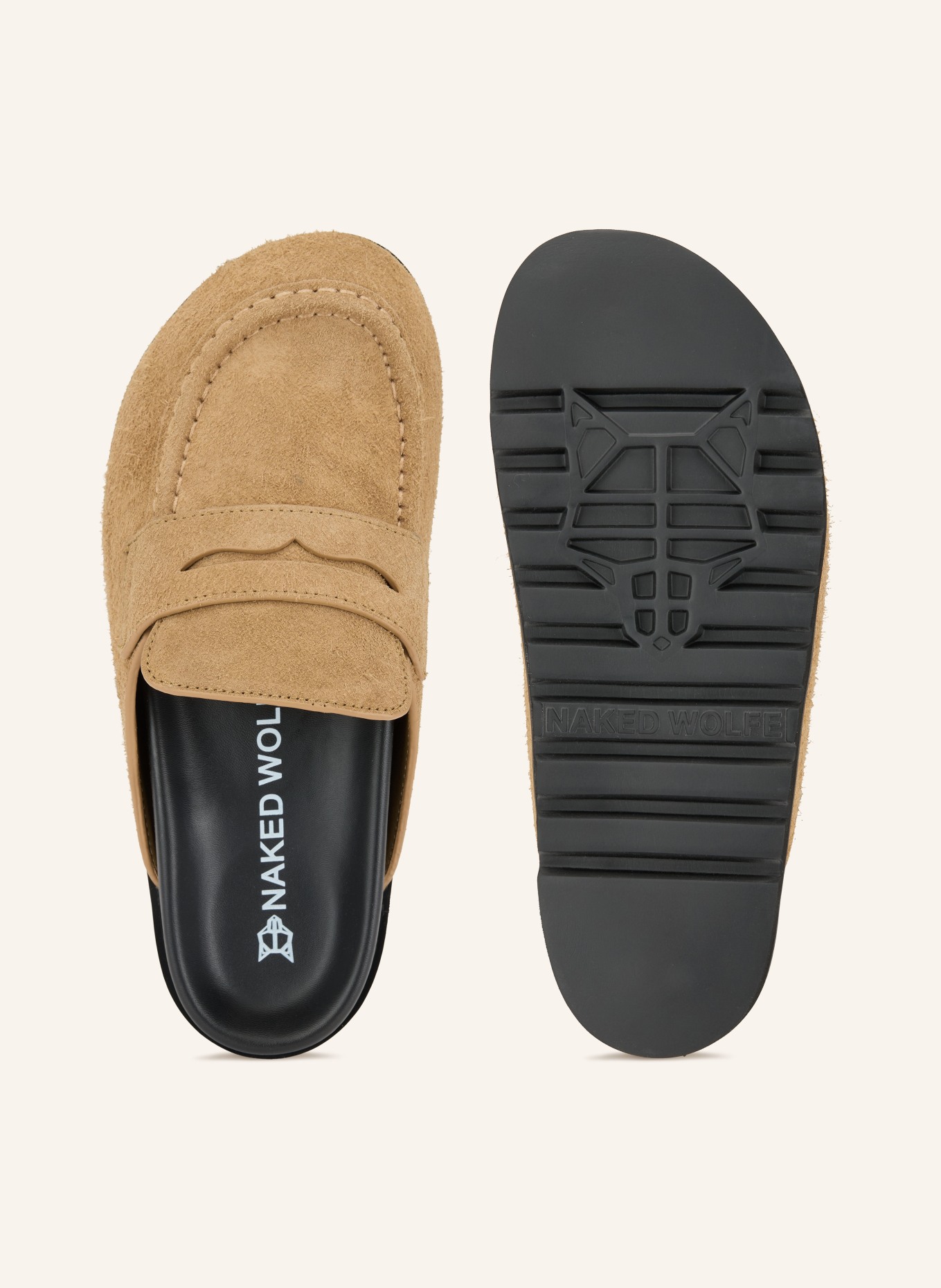 NAKED WOLFE CORD Mules: BEIGE