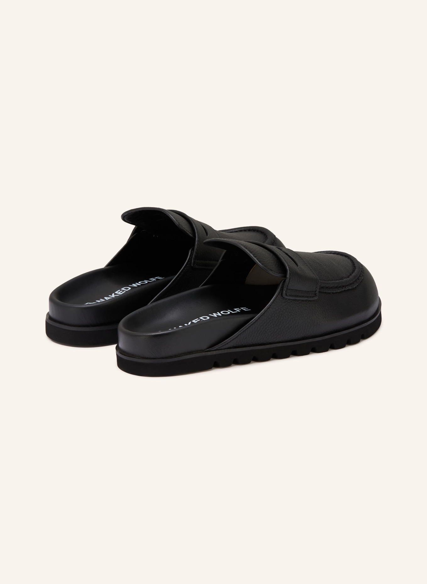 NAKED WOLFE CORD Mules: BLACK