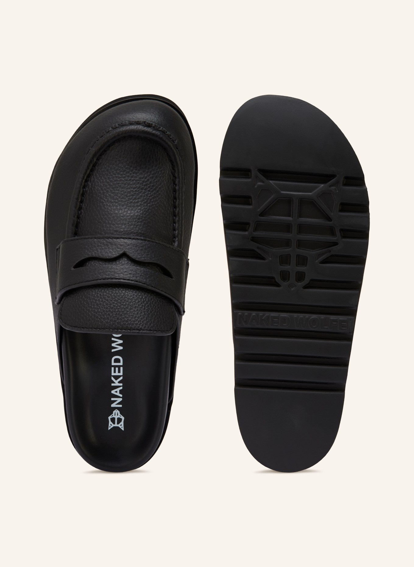 NAKED WOLFE CORD Mules: BLACK