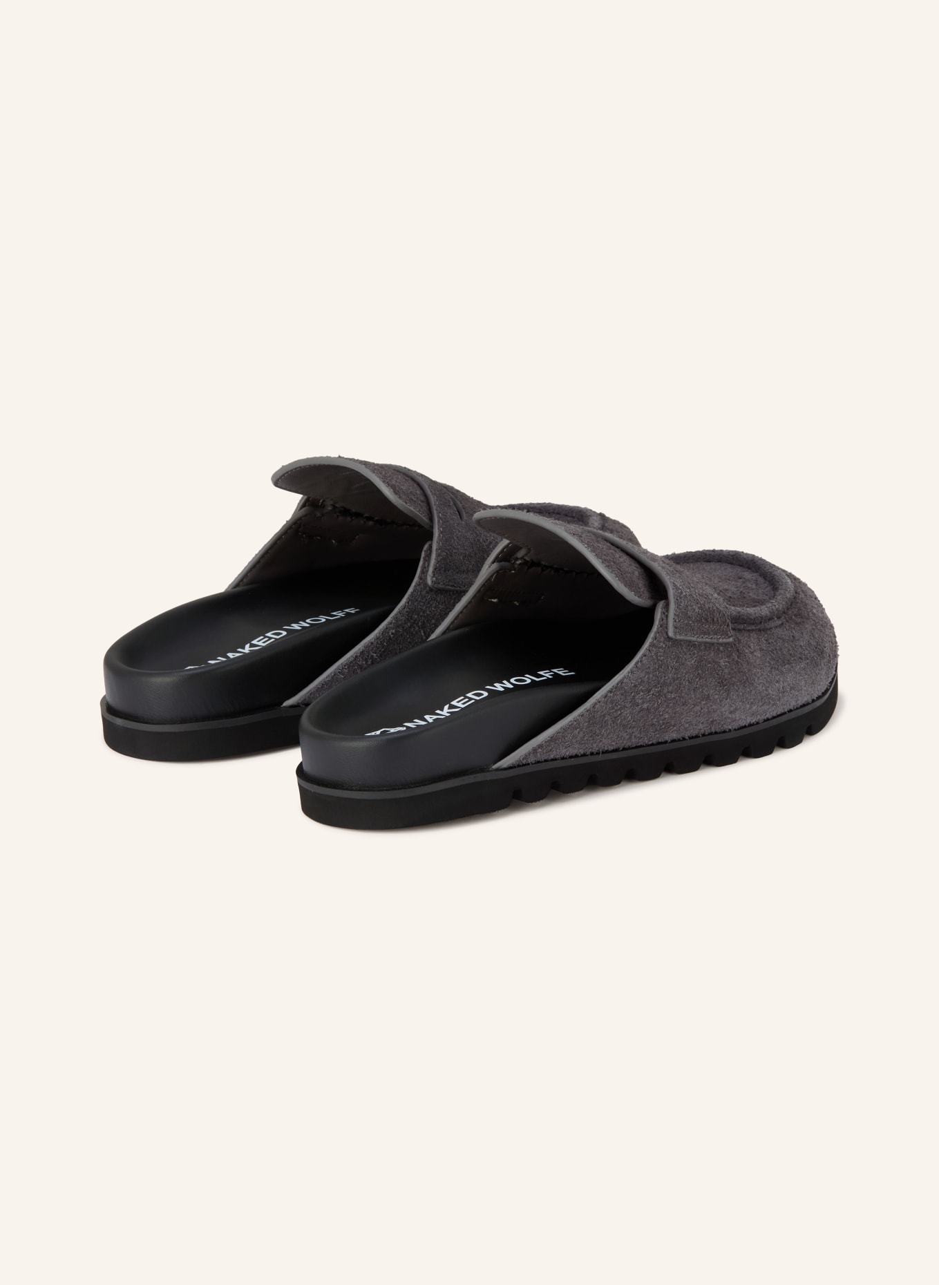 NAKED WOLFE CORD Mules: GRAY