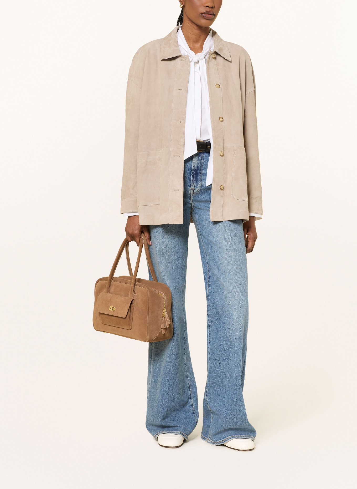 STUDIO AR Lederjacke NYNKE: CREME