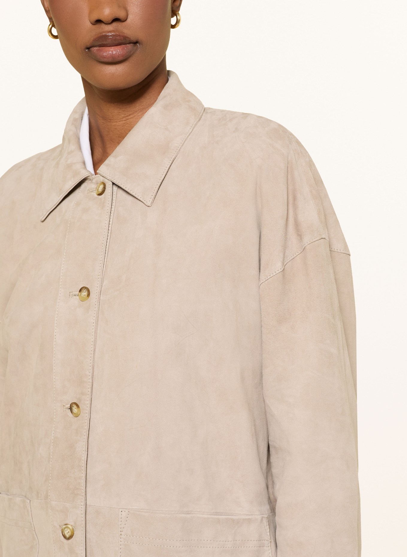 STUDIO AR Lederjacke NYNKE: CREME