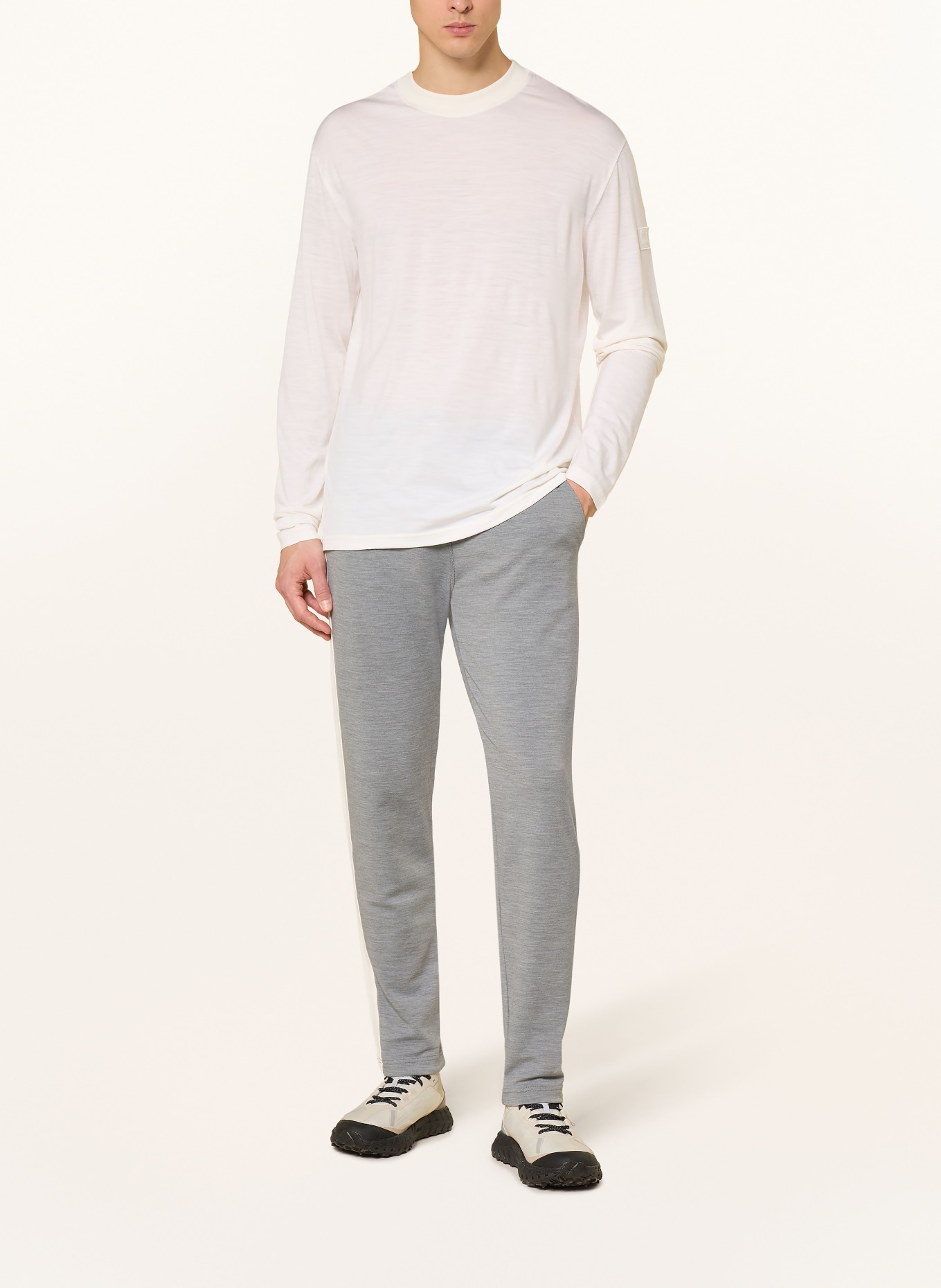 super.natural T-shirt à manches longues CASUAL en laine mérinos: BLANC