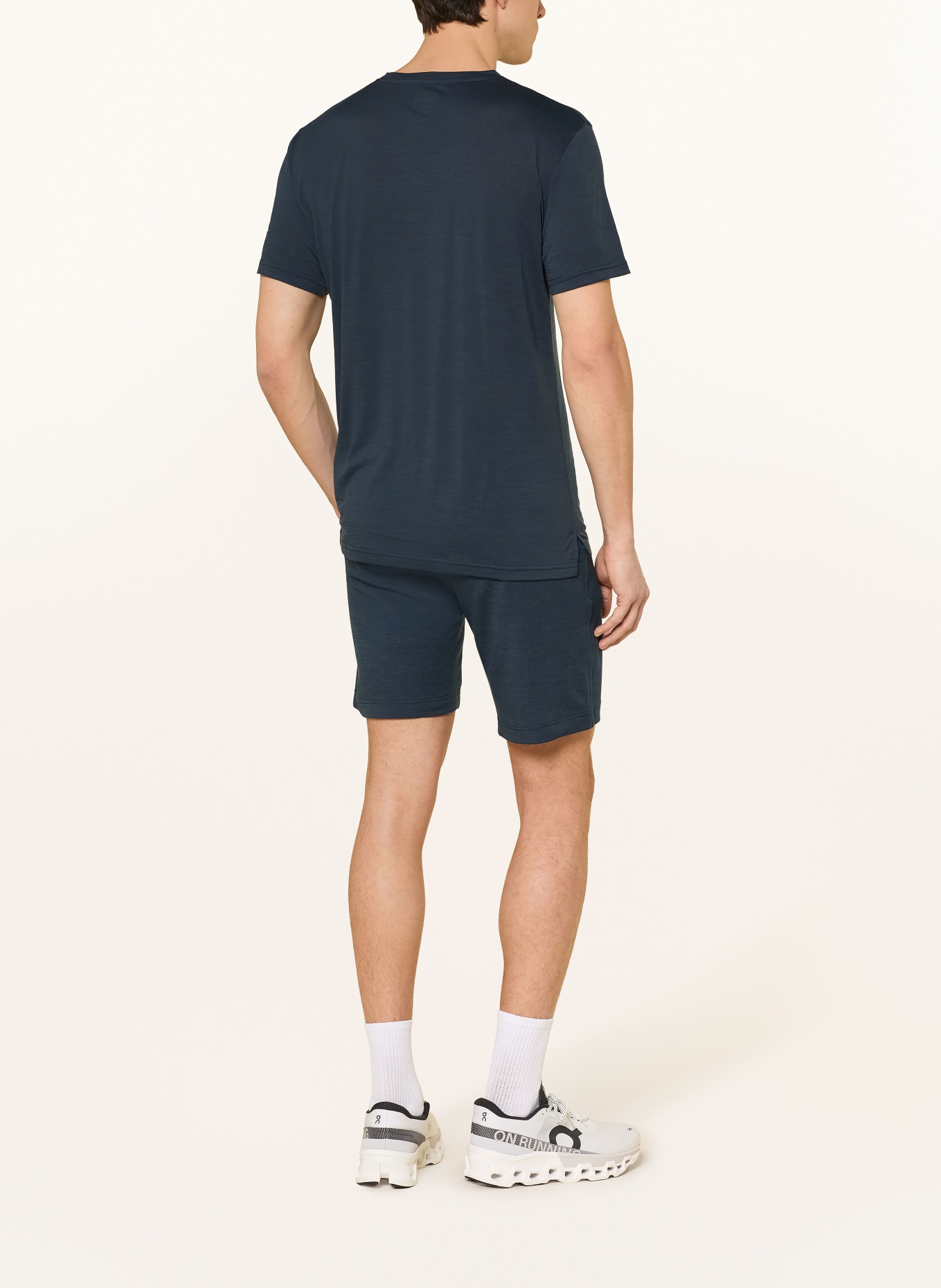 super.natural T-Shirt CARABINERI mit Merinowolle: BLAU / HELLGRAU