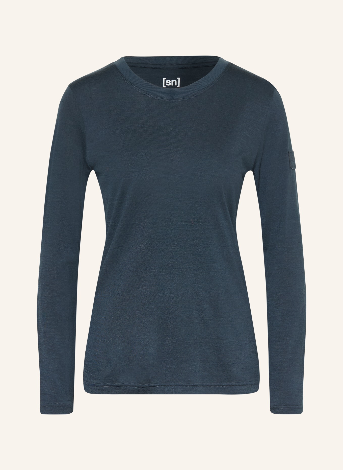 super.natural Longsleeve CASUAL RIB mit Merinowolle: DUNKELBLAU