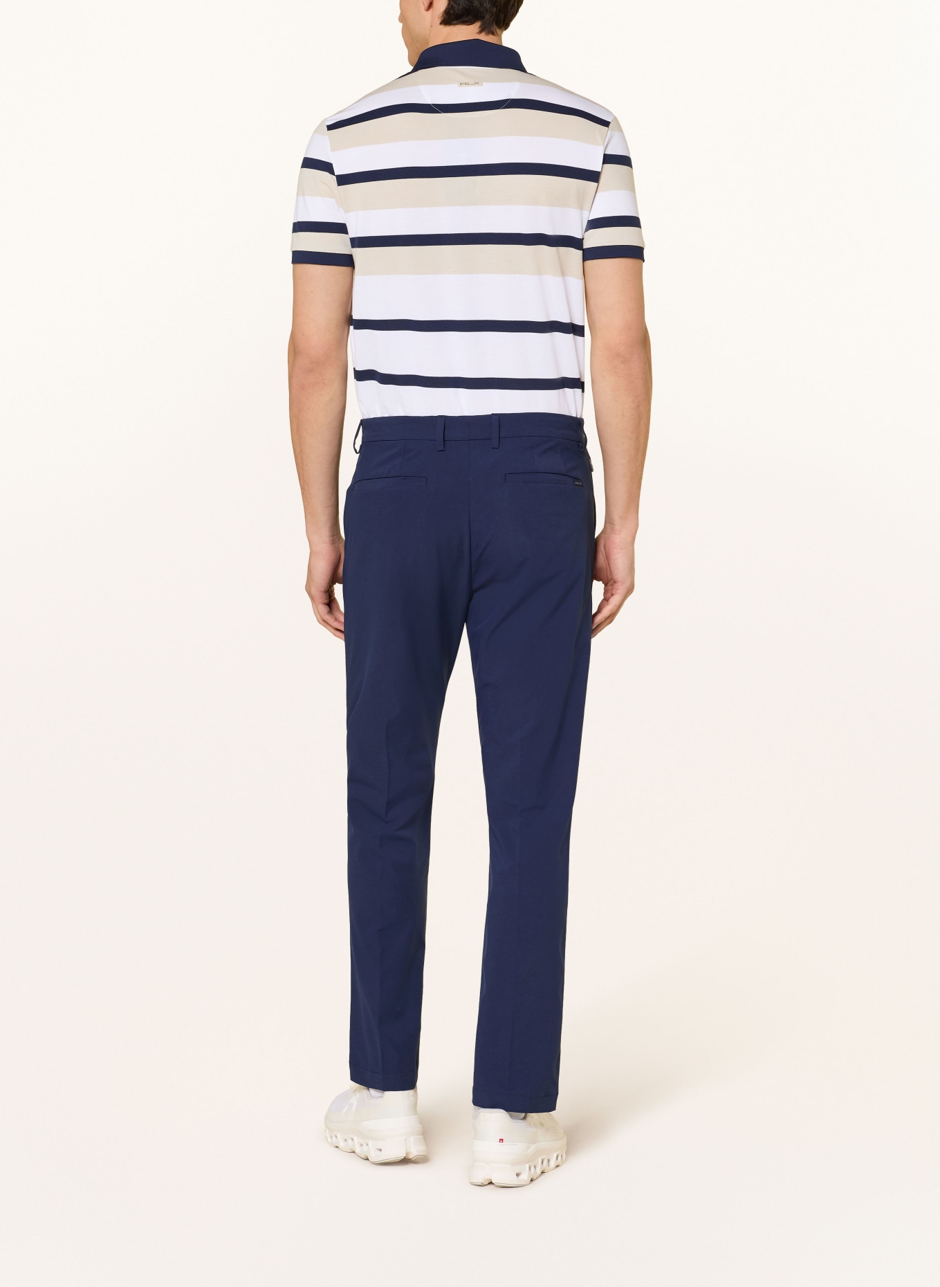 RLX RALPH LAUREN Polo tričko Piqué: BÍLÁ / BÉŽOVÁ / TMAVĚ MODRÁ