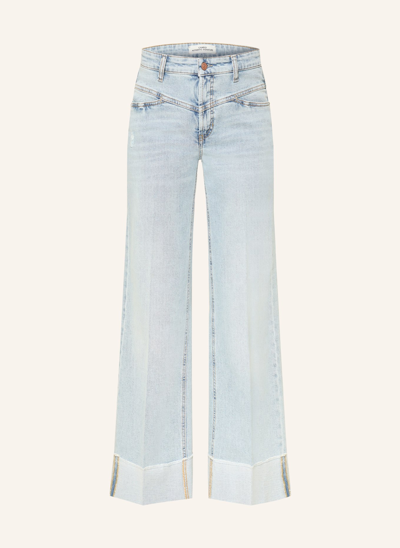 CAMBIO Wide Leg Jeans ANTONIA: 5317 cross superbleached fring