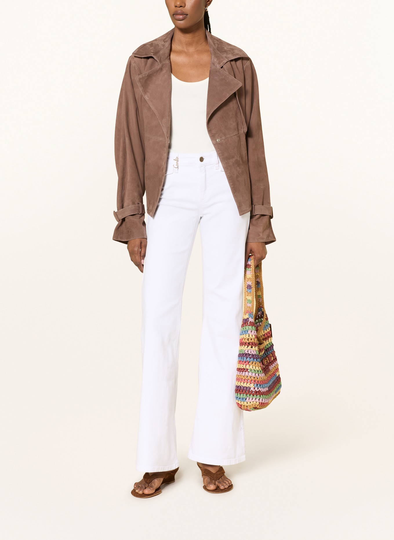 CAMBIO Dżinsy z rozszerzanymi nogawkami FABIENNE: 5113 pure white stone