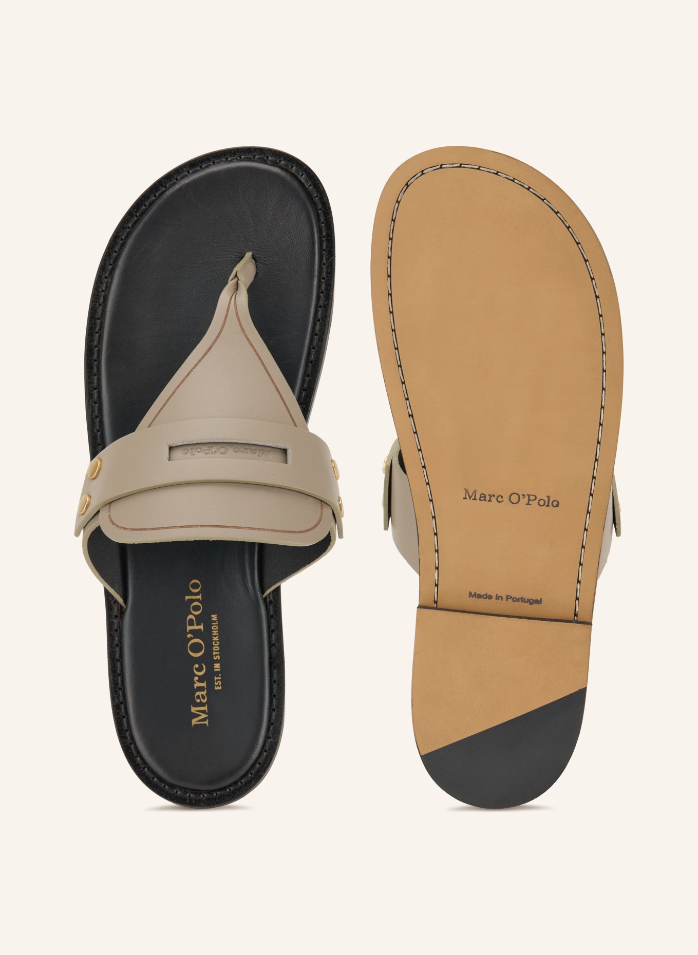 Marc O'Polo toe separators: TAUPE / BLACK