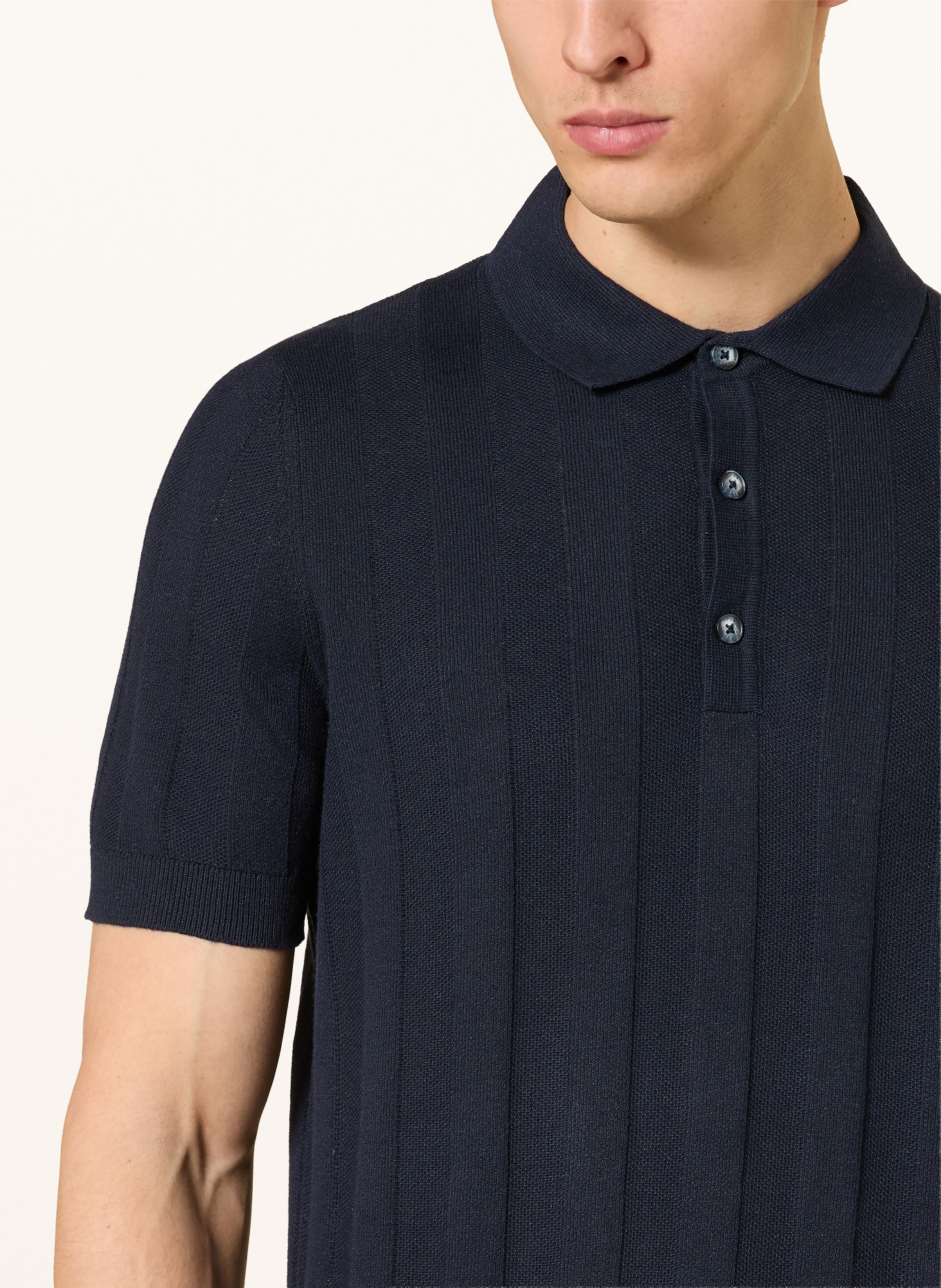 BRAX PASCAL Knit Polo Shirt: DARK BLUE