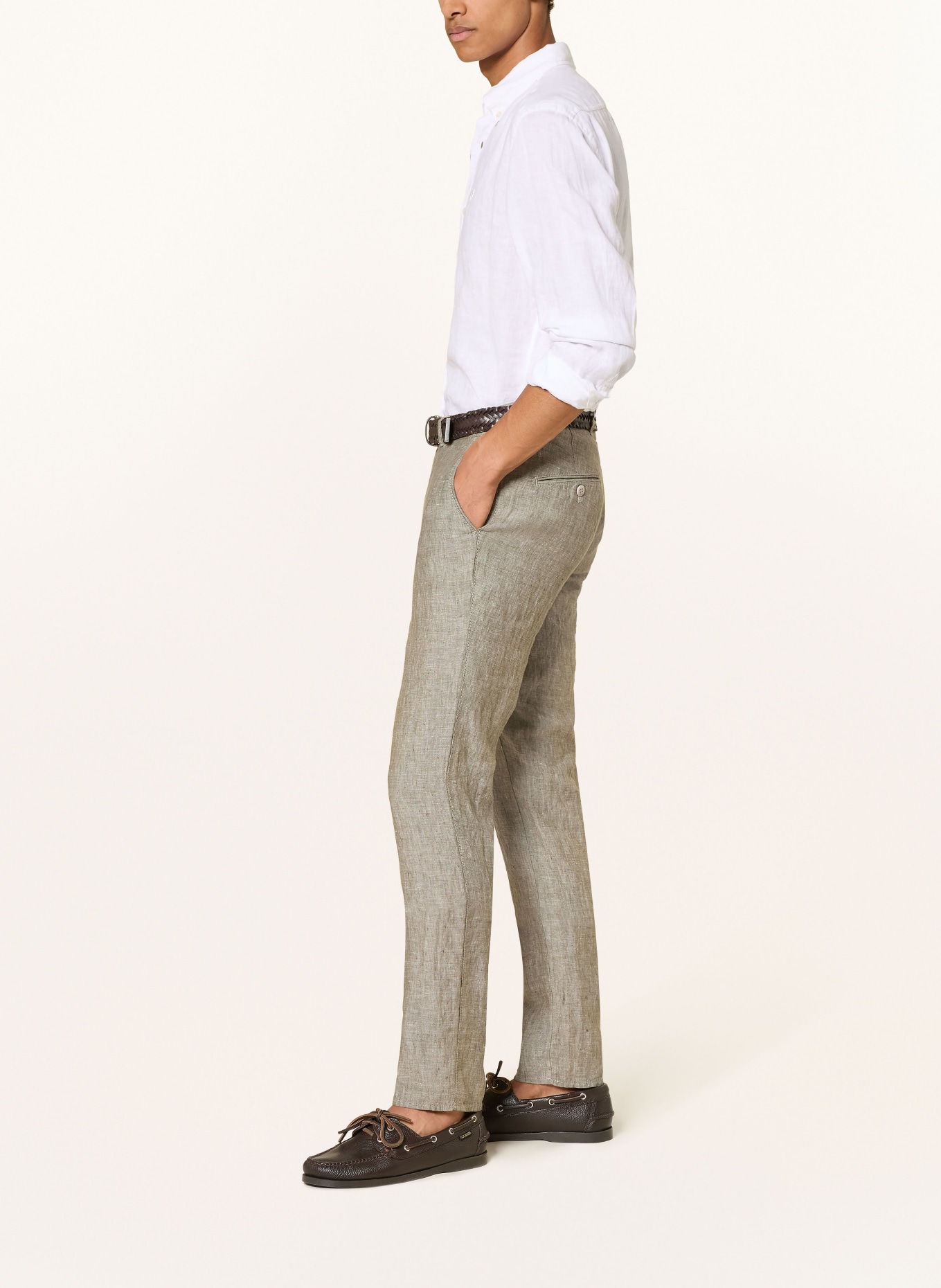 BRAX Chino FABIO Modern Fit aus Leinen: OLIV