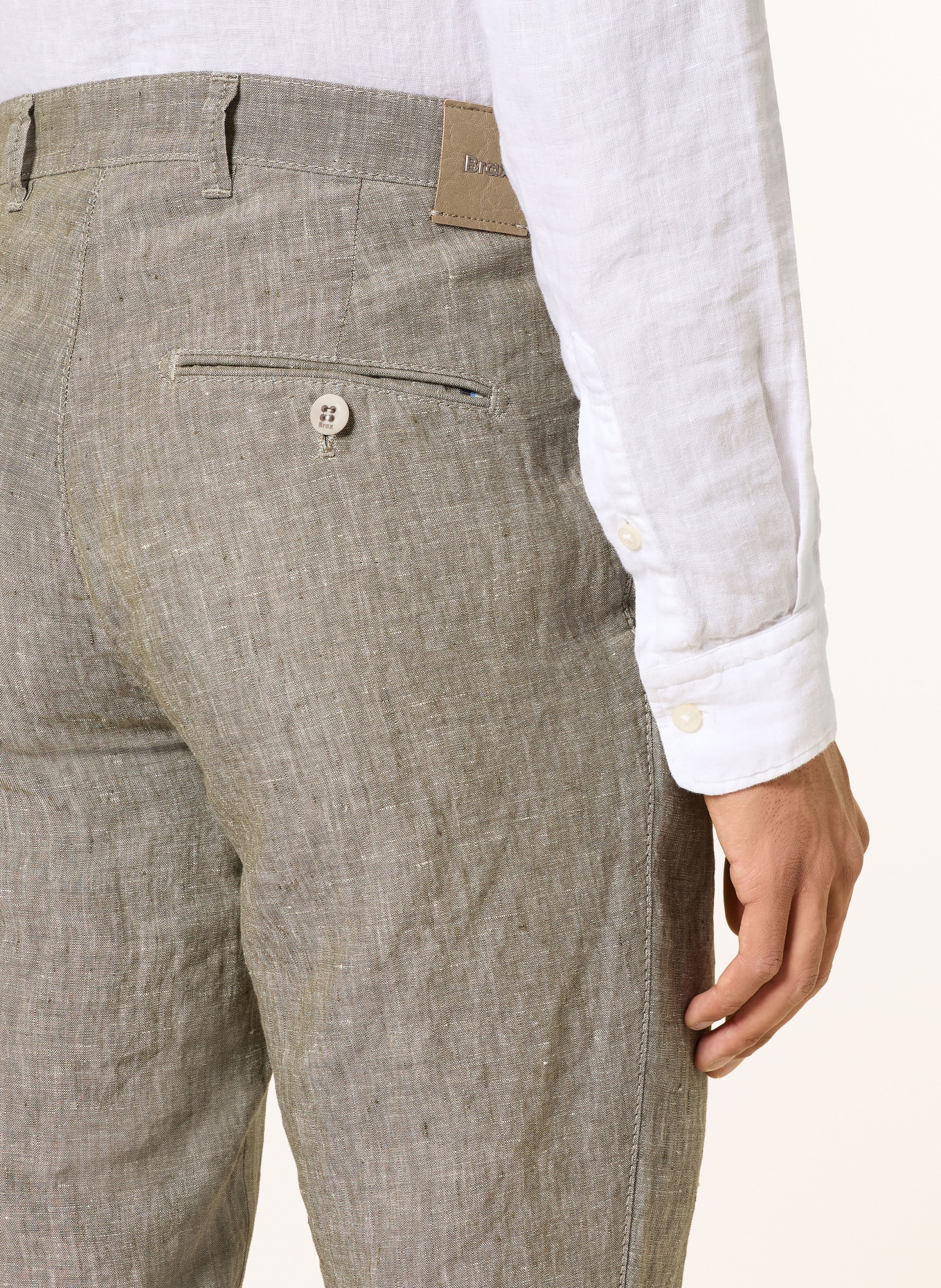 BRAX Chino FABIO Modern Fit aus Leinen: OLIV