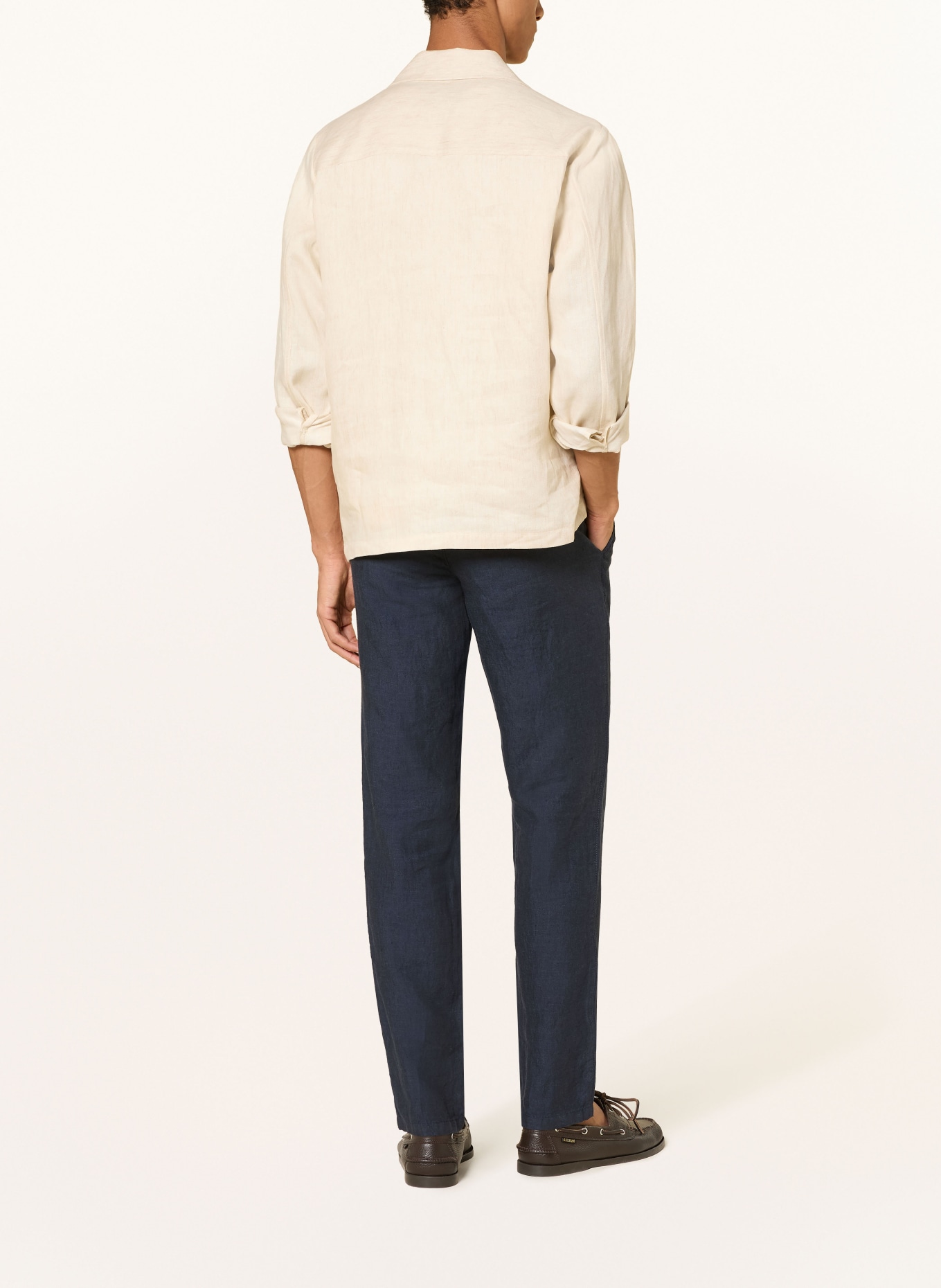 BRAX Chino FABIO Modern Fit aus Leinen: DUNKELBLAU