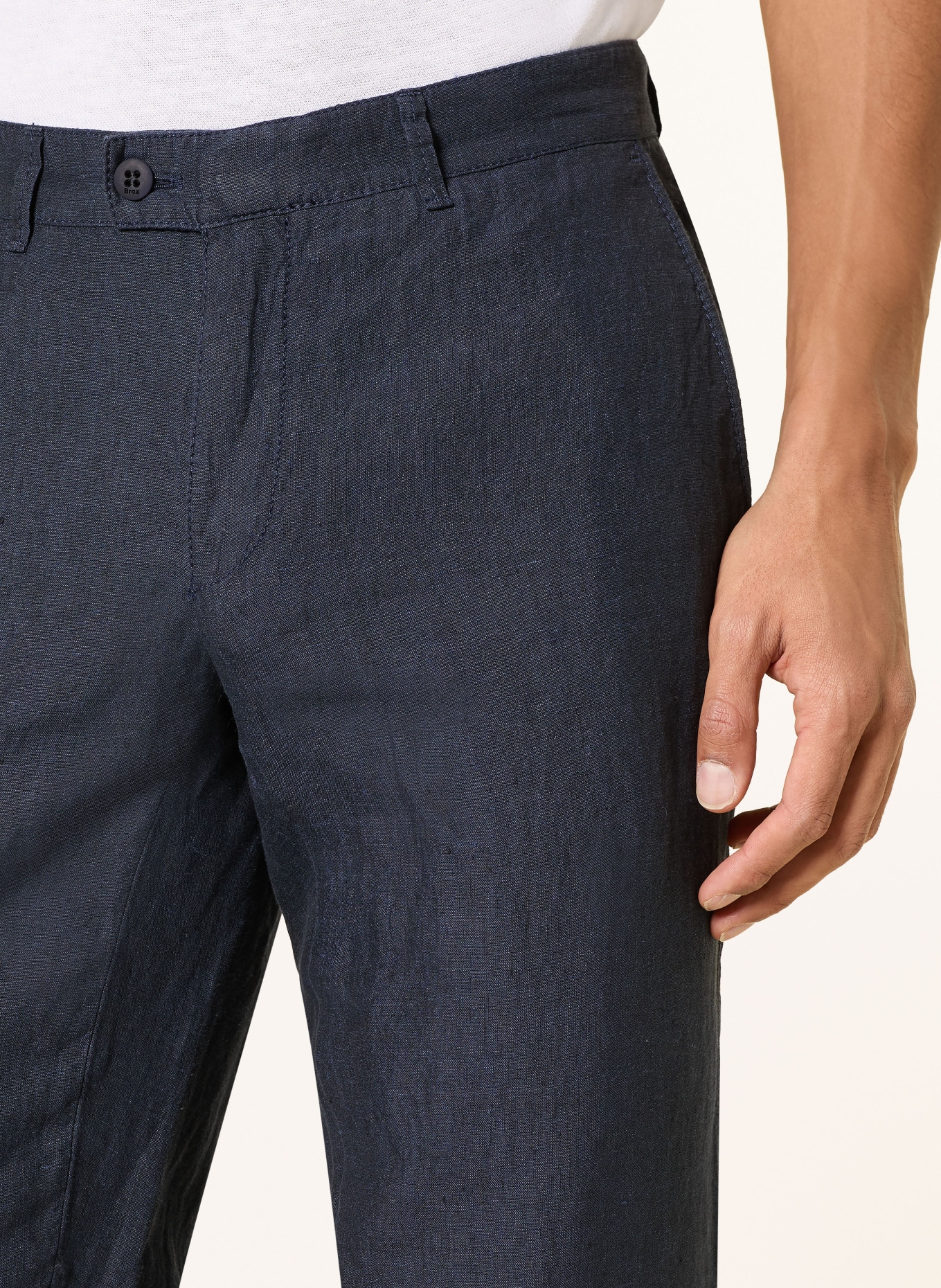 BRAX Chino FABIO Modern Fit aus Leinen: DUNKELBLAU