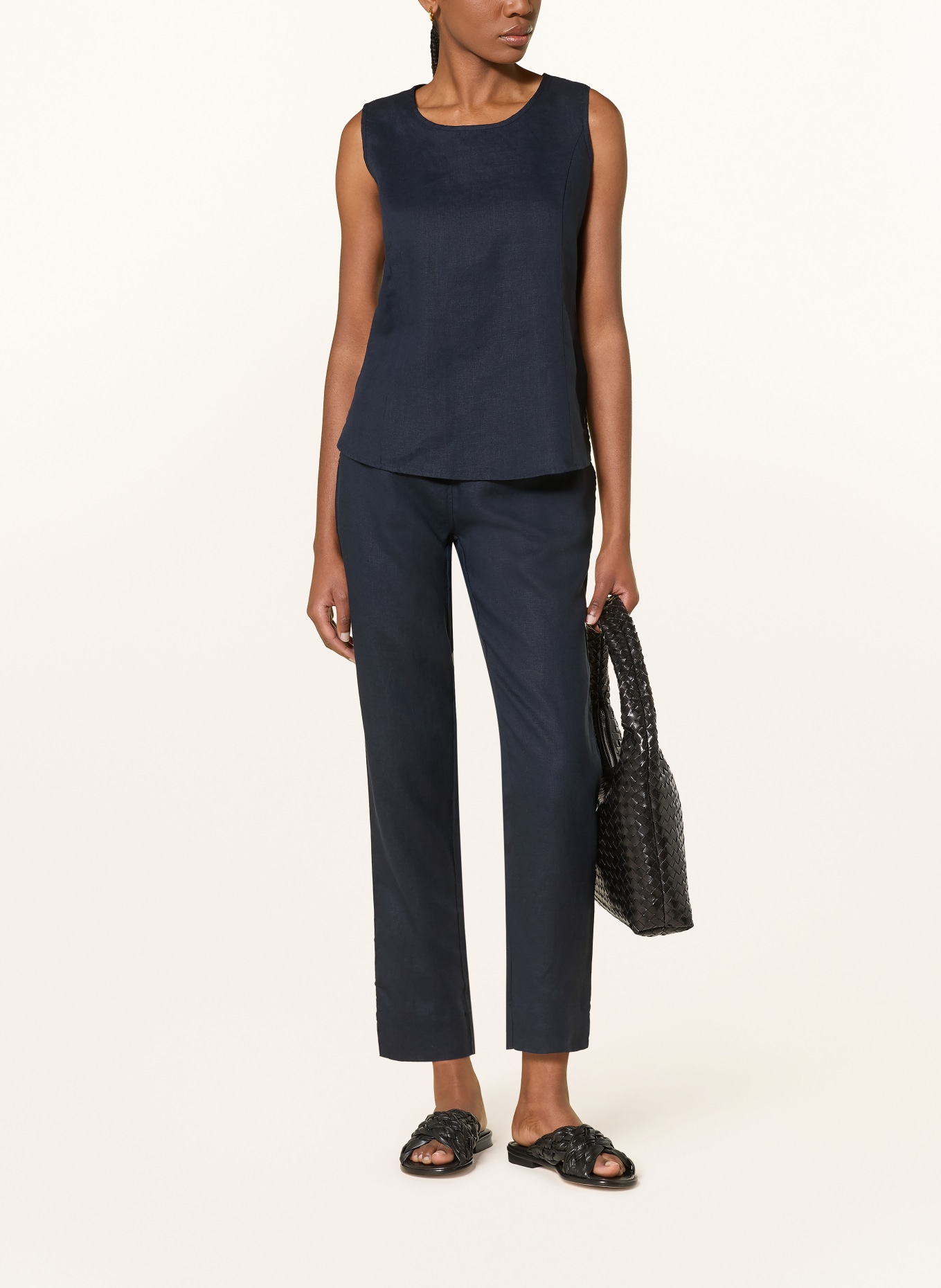 lilienfels Linnen top: DONKERBLAUW