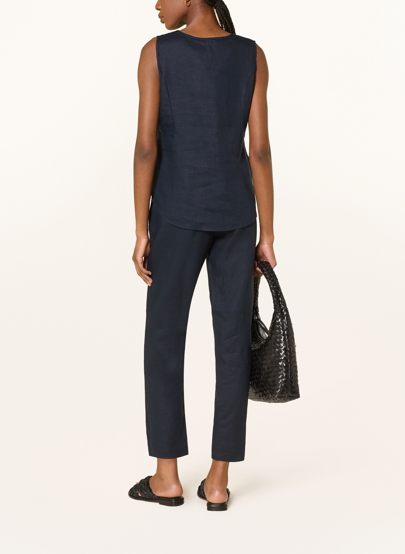 lilienfels Linnen top: DONKERBLAUW