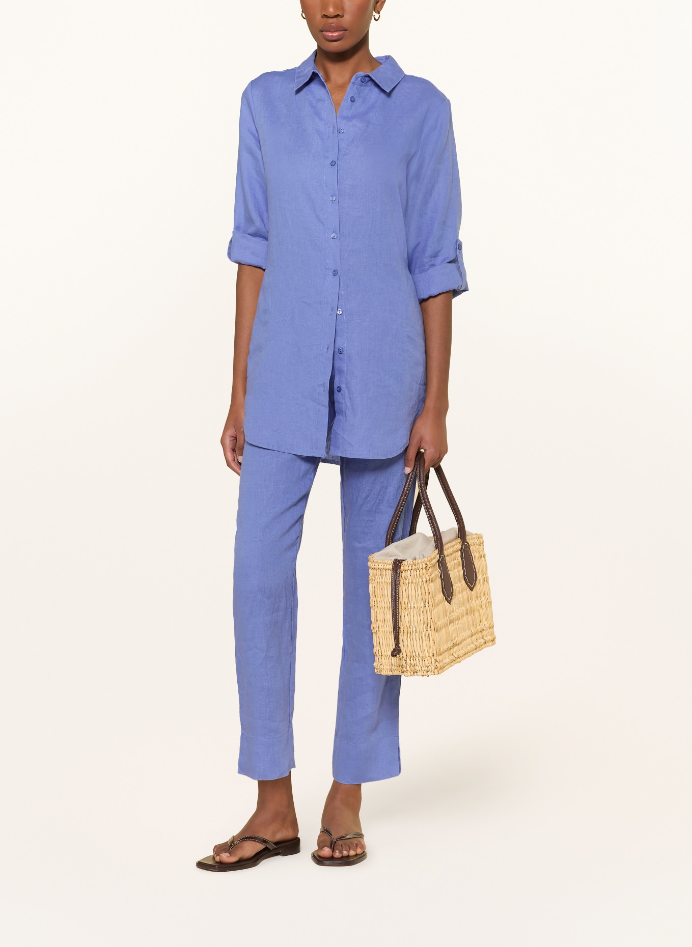 lilienfels lněné kalhoty: MODRÁ