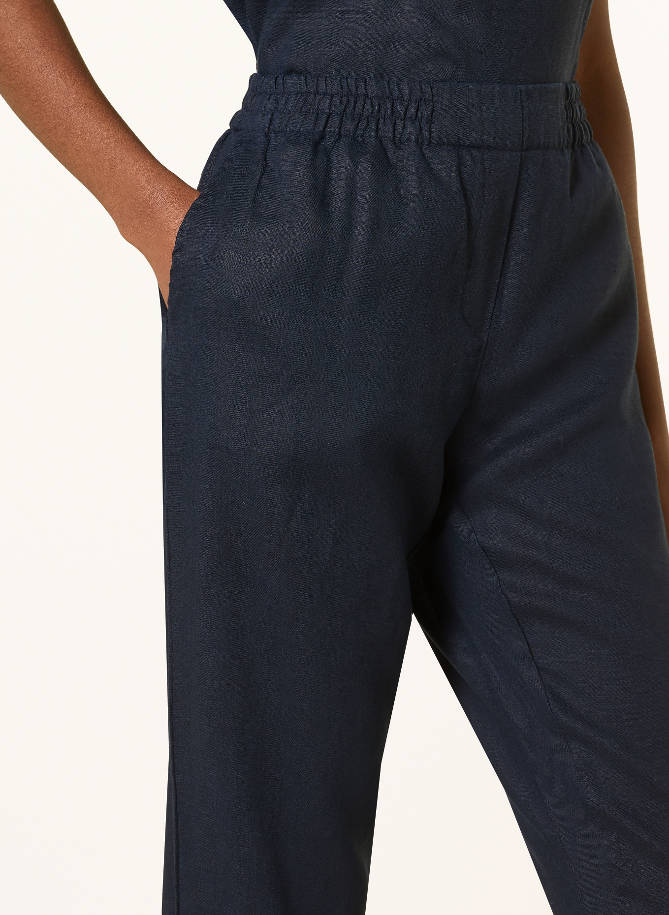 lilienfels lněné kalhoty: TMAVĚ MODRÁ