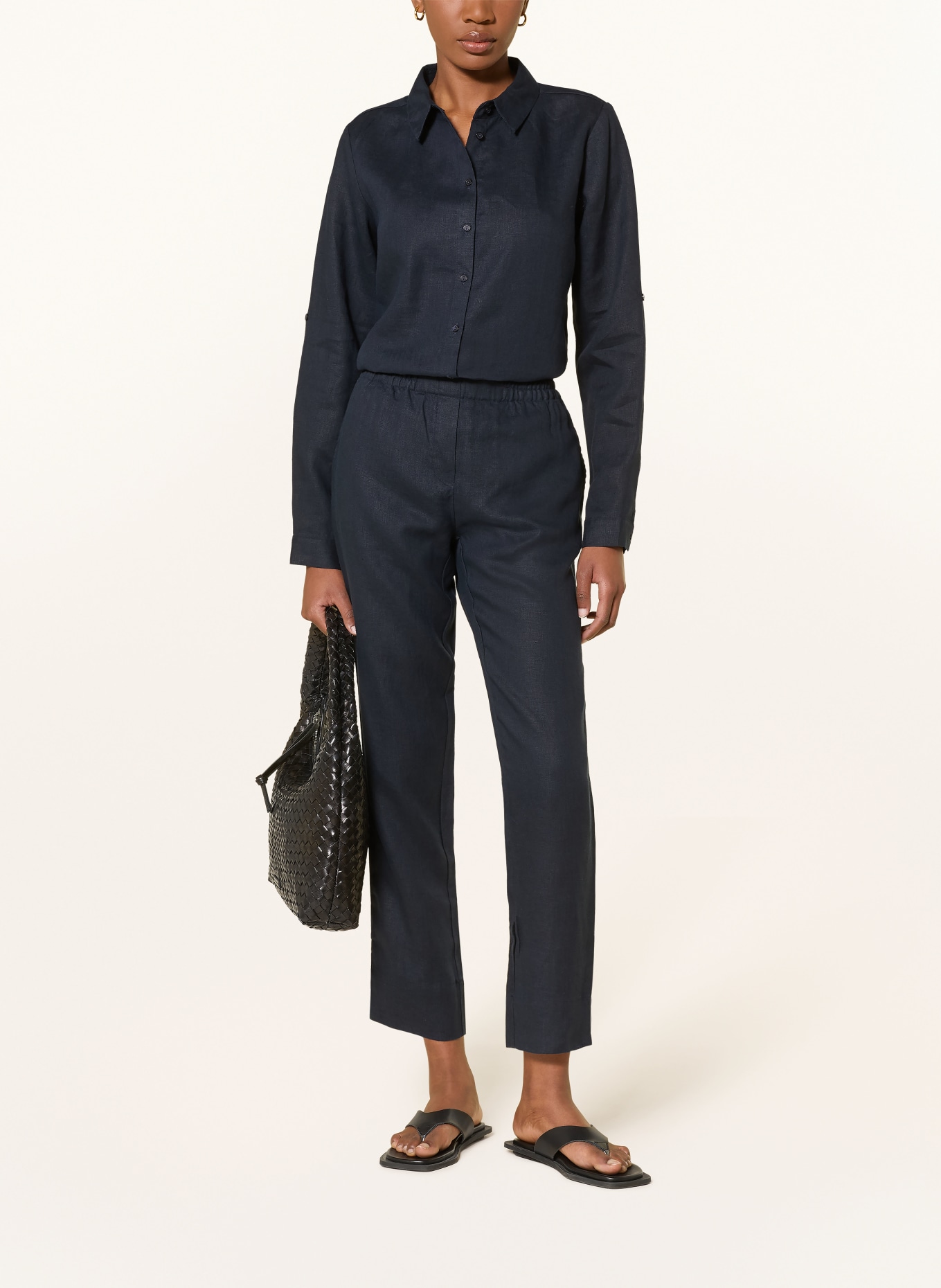 lilienfels Chemisier en lin: BLEU FONCÉ