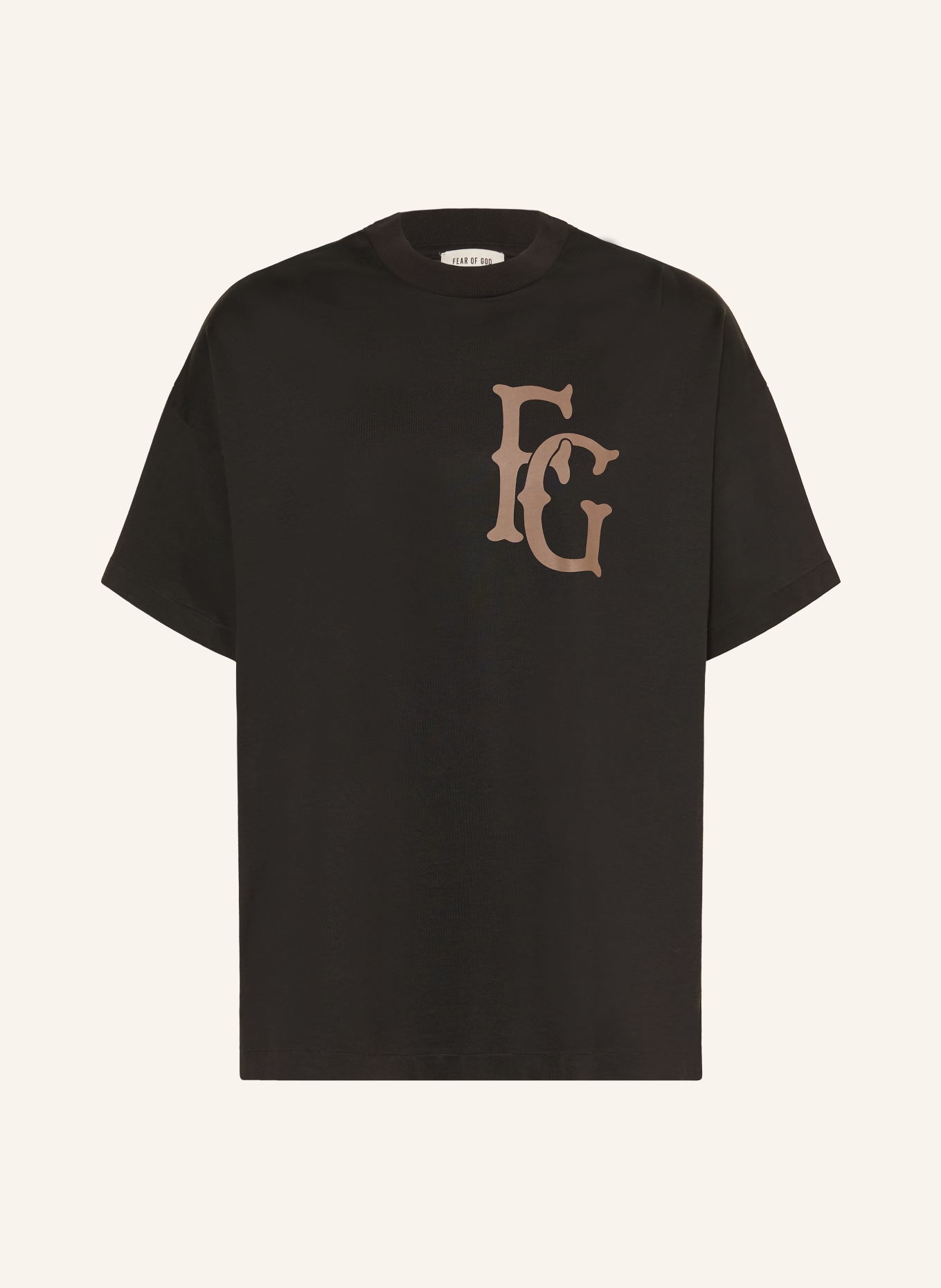 FEAR OF GOD Oversized shirt: BLACK / BROWN