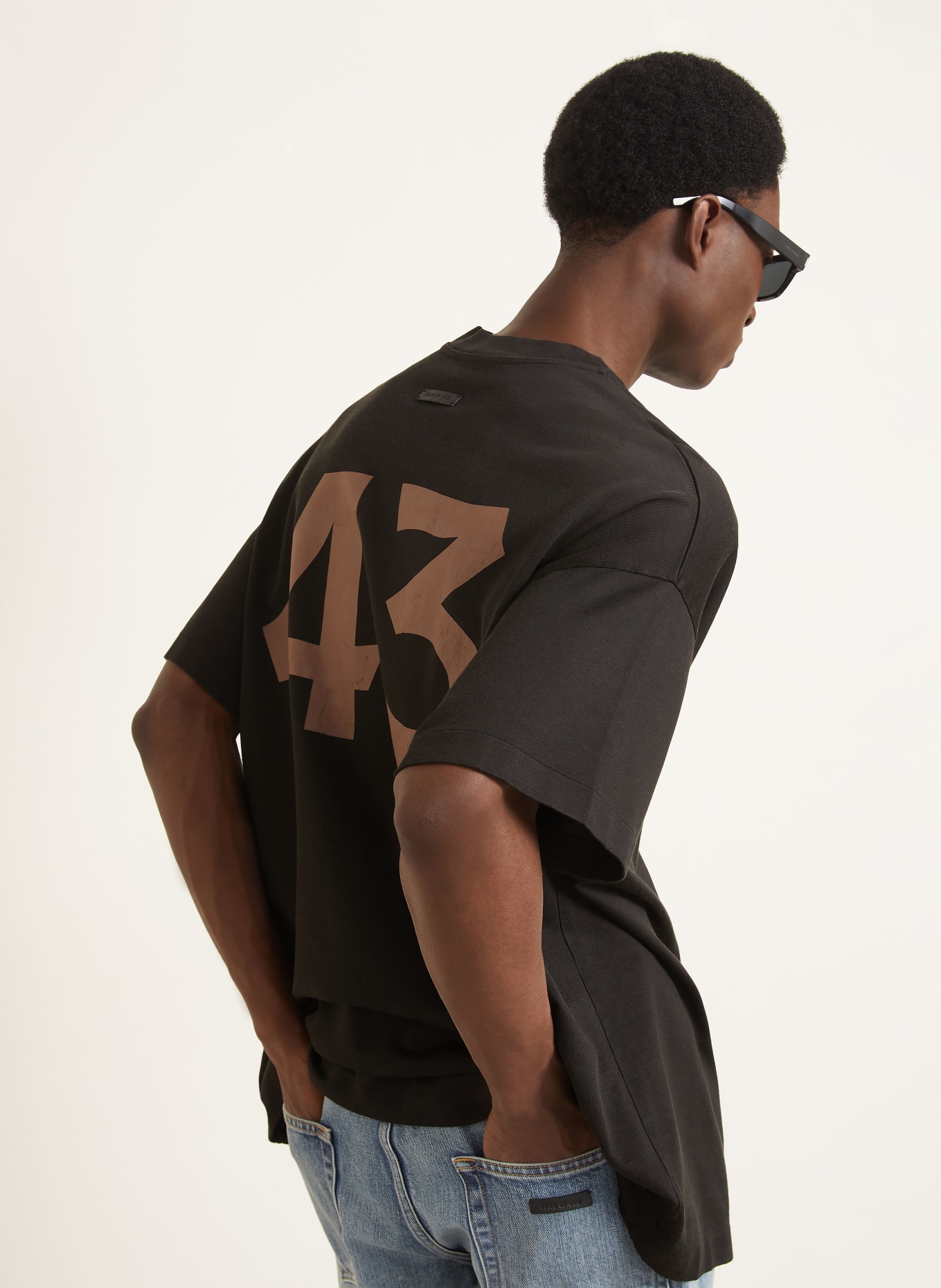 FEAR OF GOD Oversized shirt: BLACK / BROWN