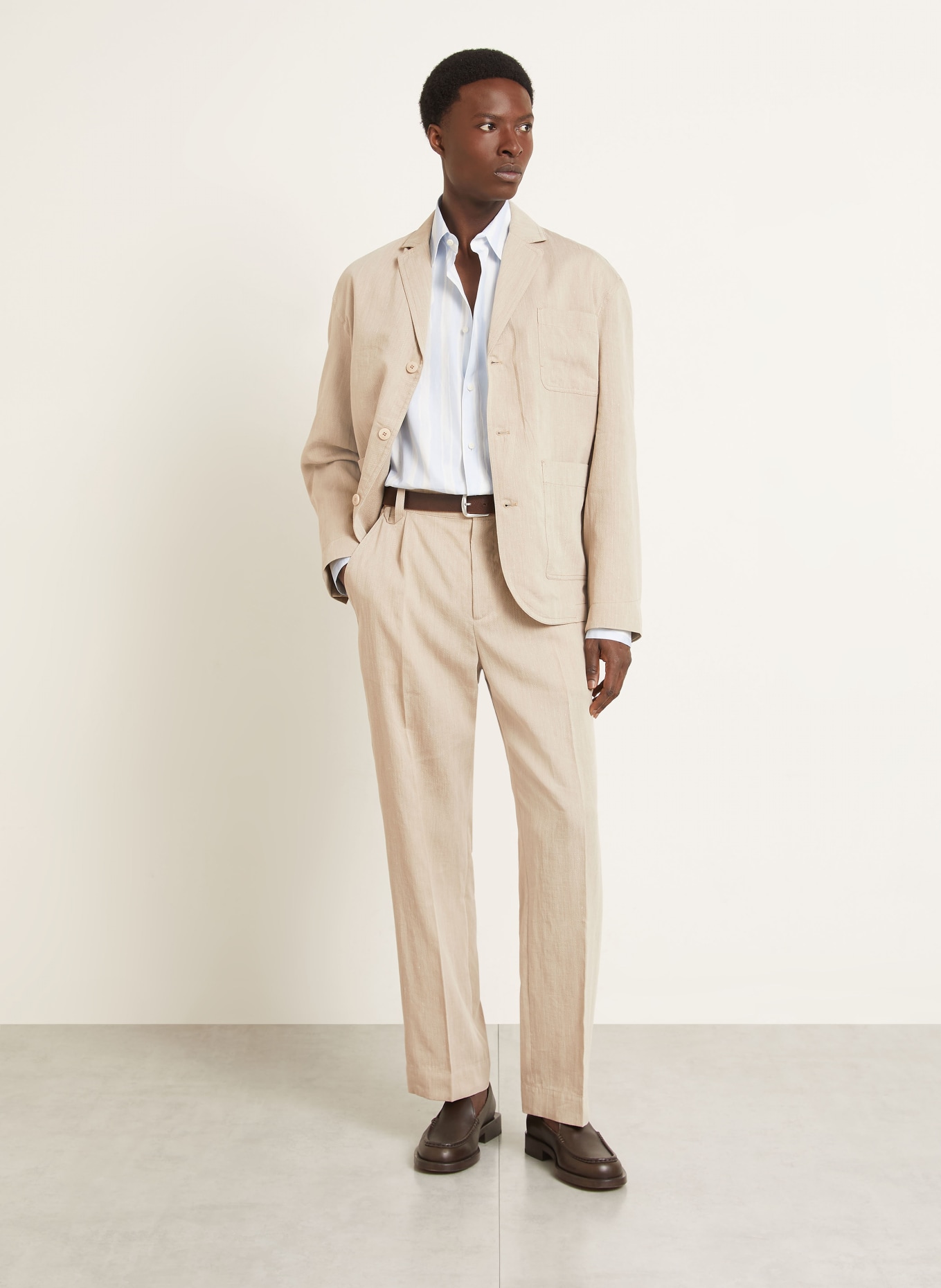 JACQUEMUS Hose LE PANTALON CROISIERE Regular Fit mit Leinen: BEIGE